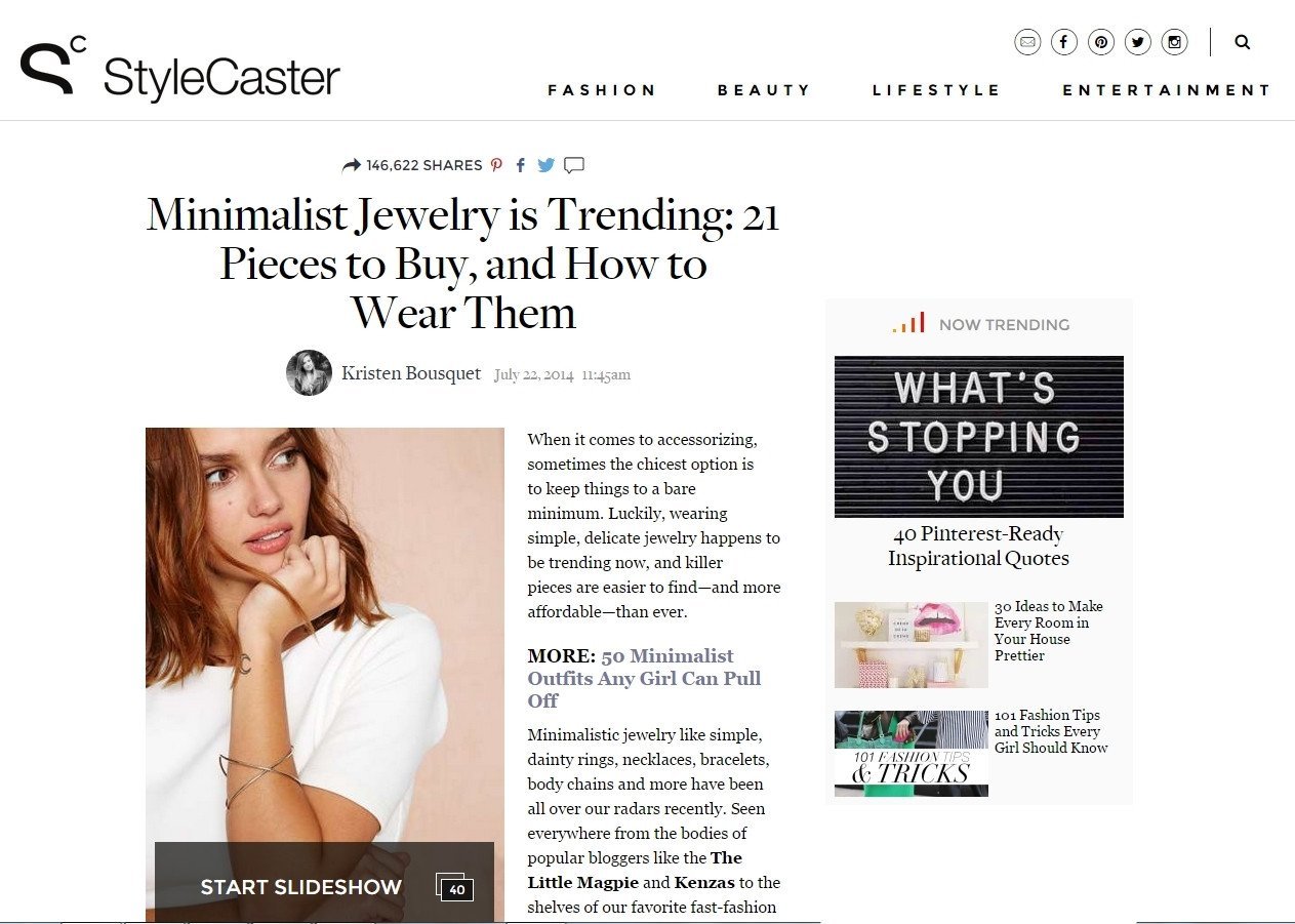 STYLECASTER WEBSITE - Boutique Minimaliste