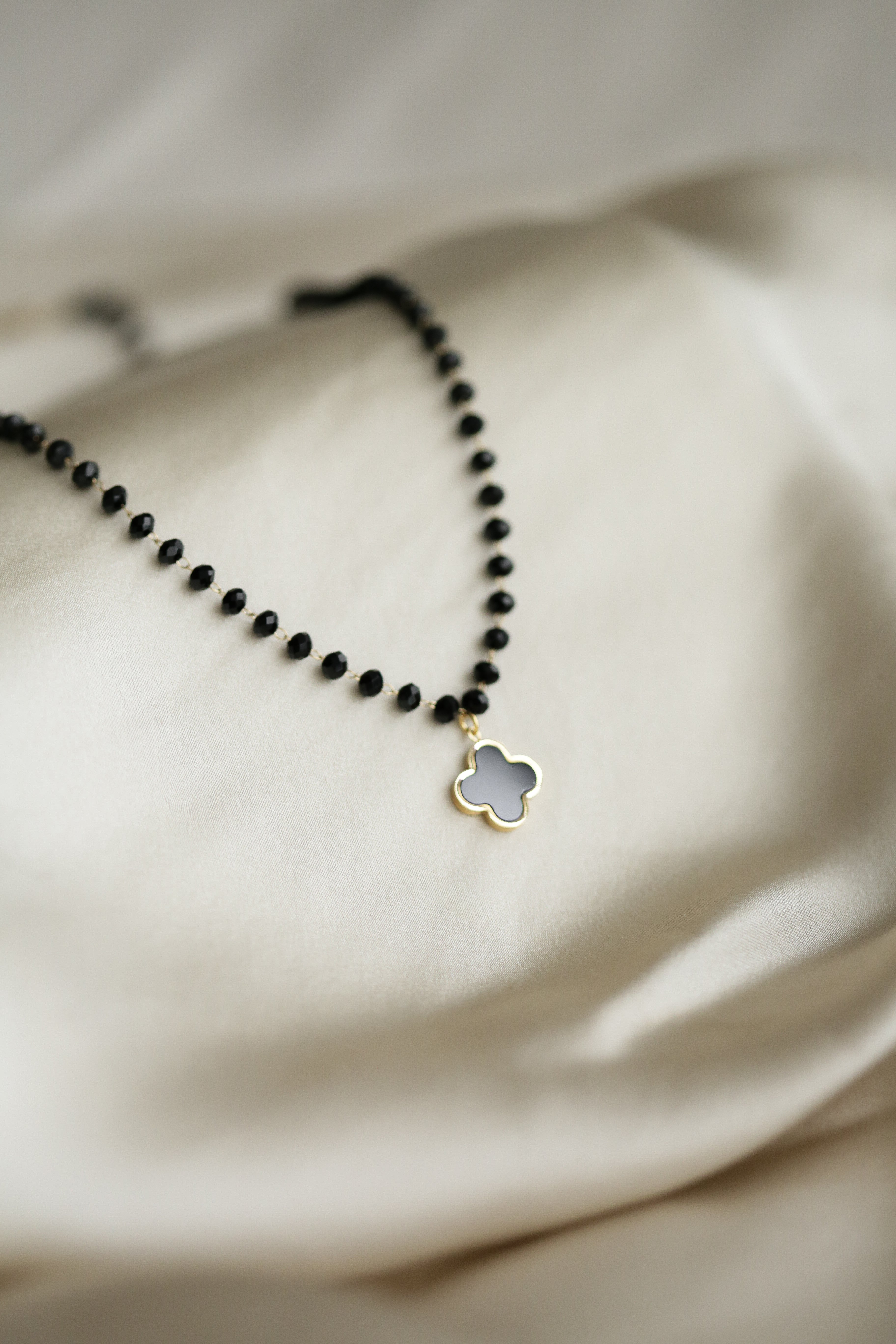 Rosary Chain Clover Necklace