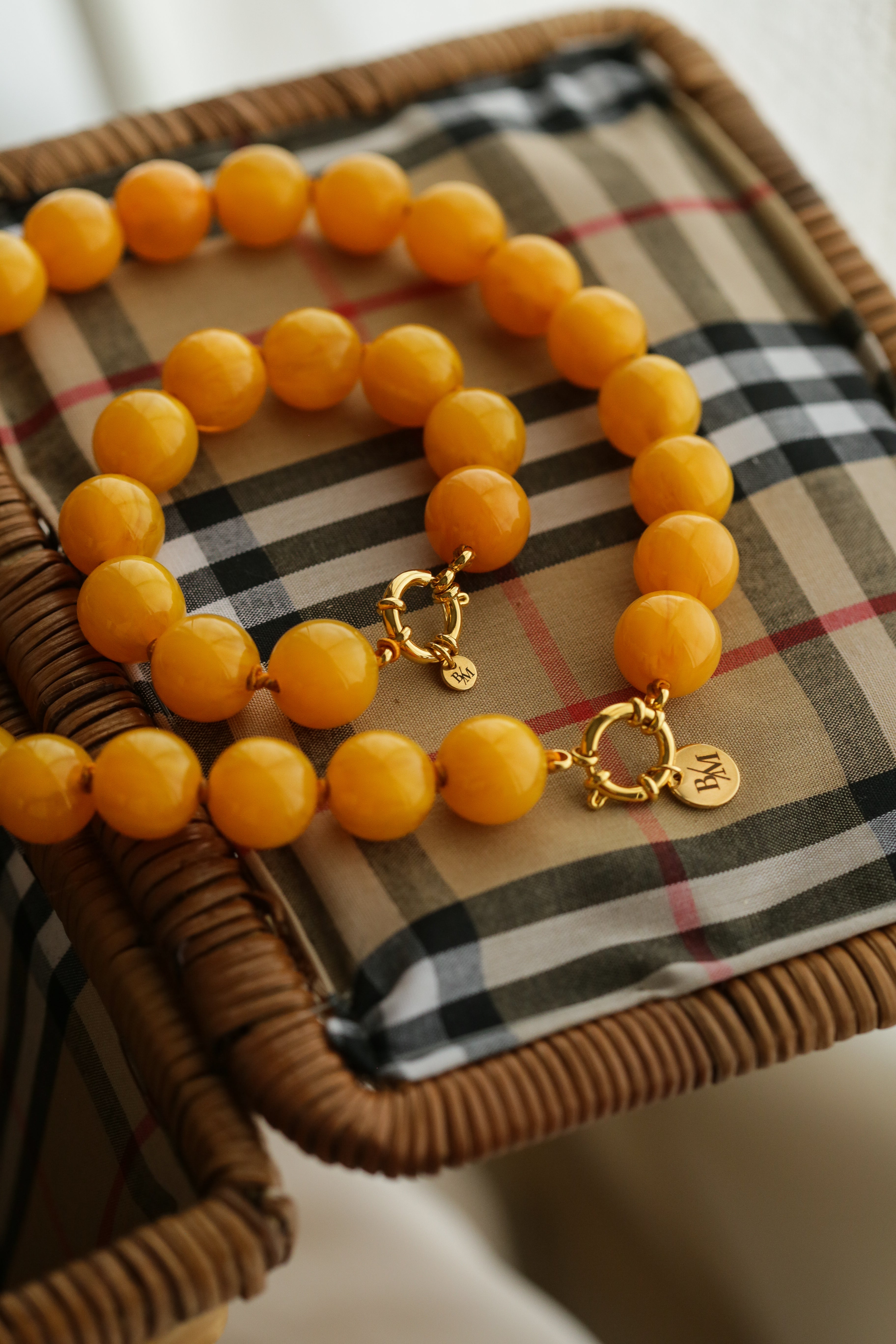 Amalfi Necklace - Amber - Boutique Minimaliste has waterproof, durable, elegant and vintage inspired jewelry