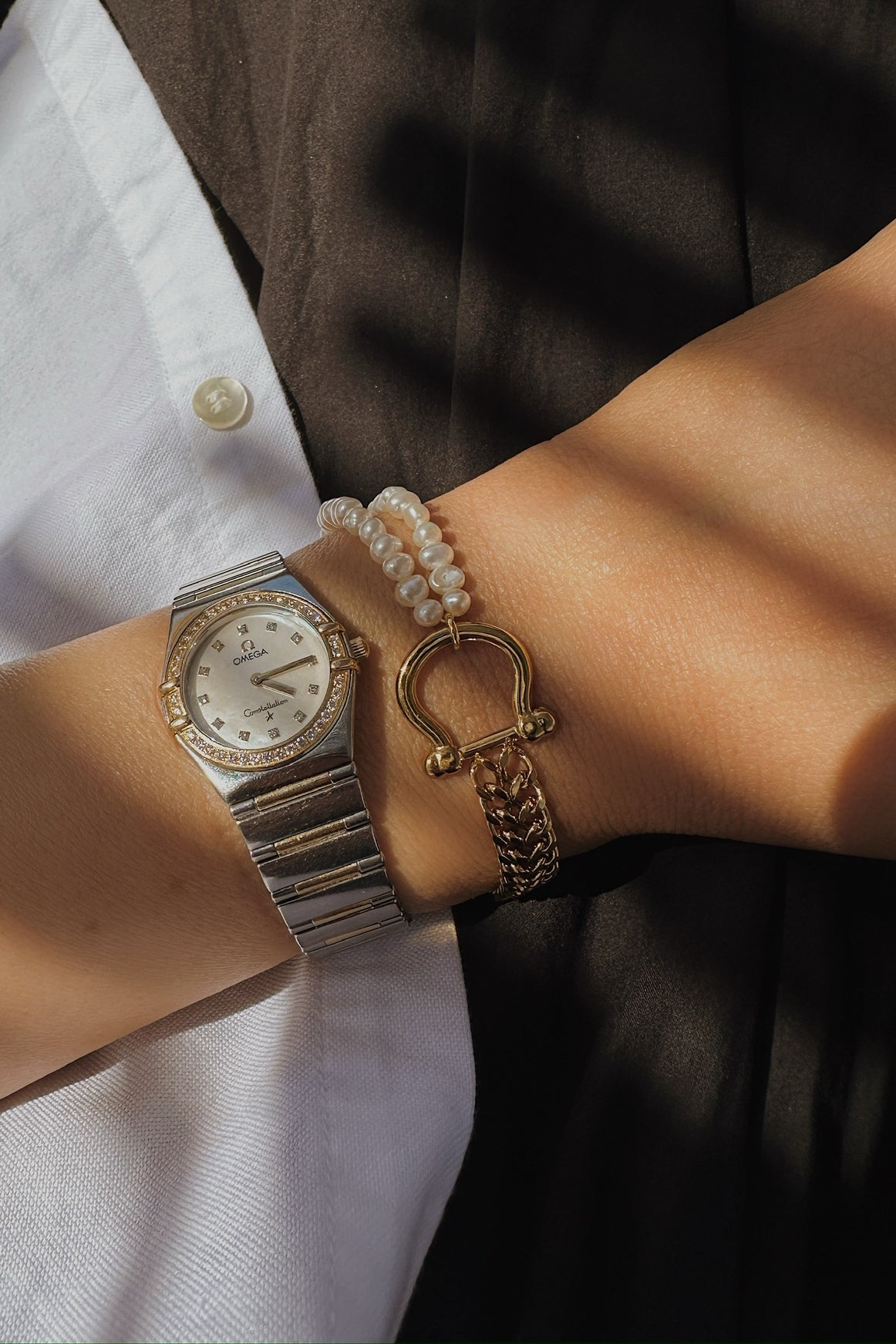 Chain and Pearls Bracelet - Boutique Minimaliste has waterproof, durable, elegant and vintage inspired jewelry