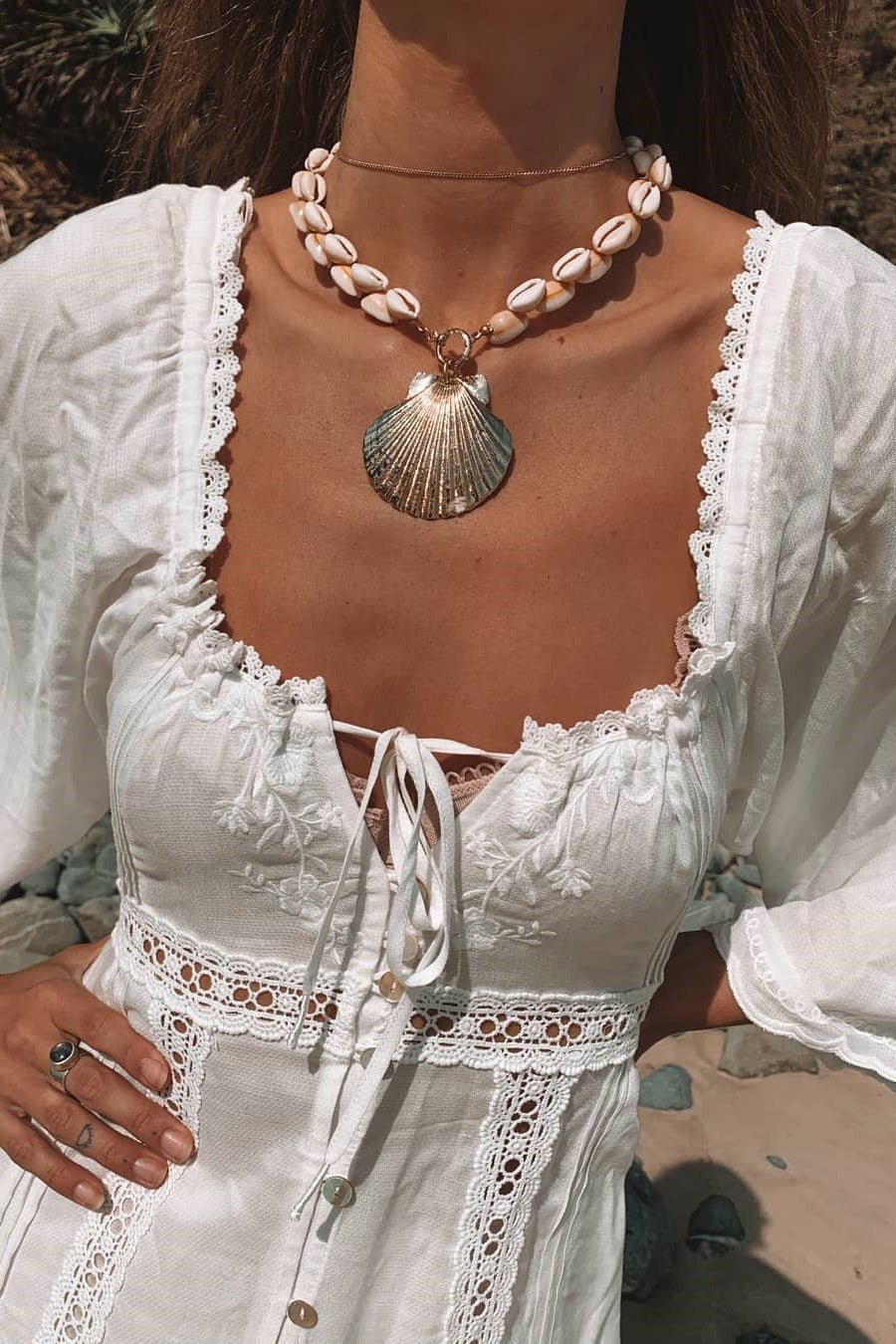 Coquillage Necklace - has waterproof, durable, elegant and vintage inspired jewelry