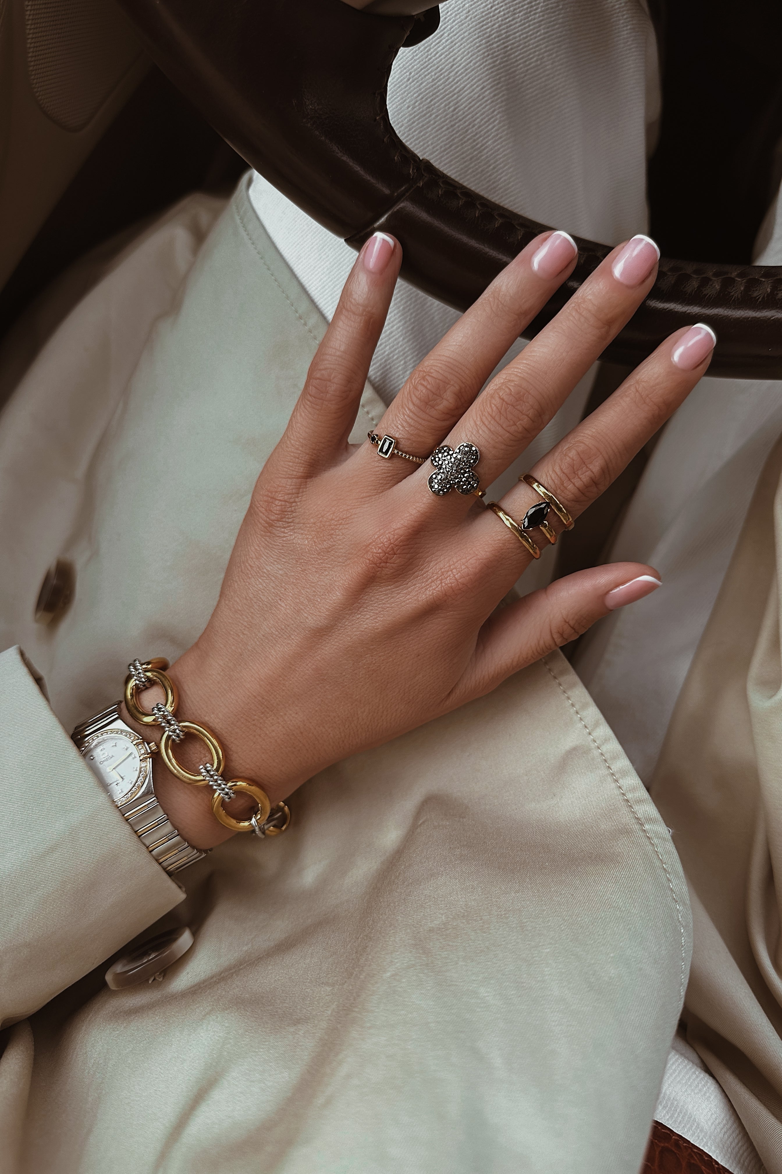 Cubic Zirconia Clover Ring - Boutique Minimaliste has waterproof, durable, elegant and vintage inspired jewelry