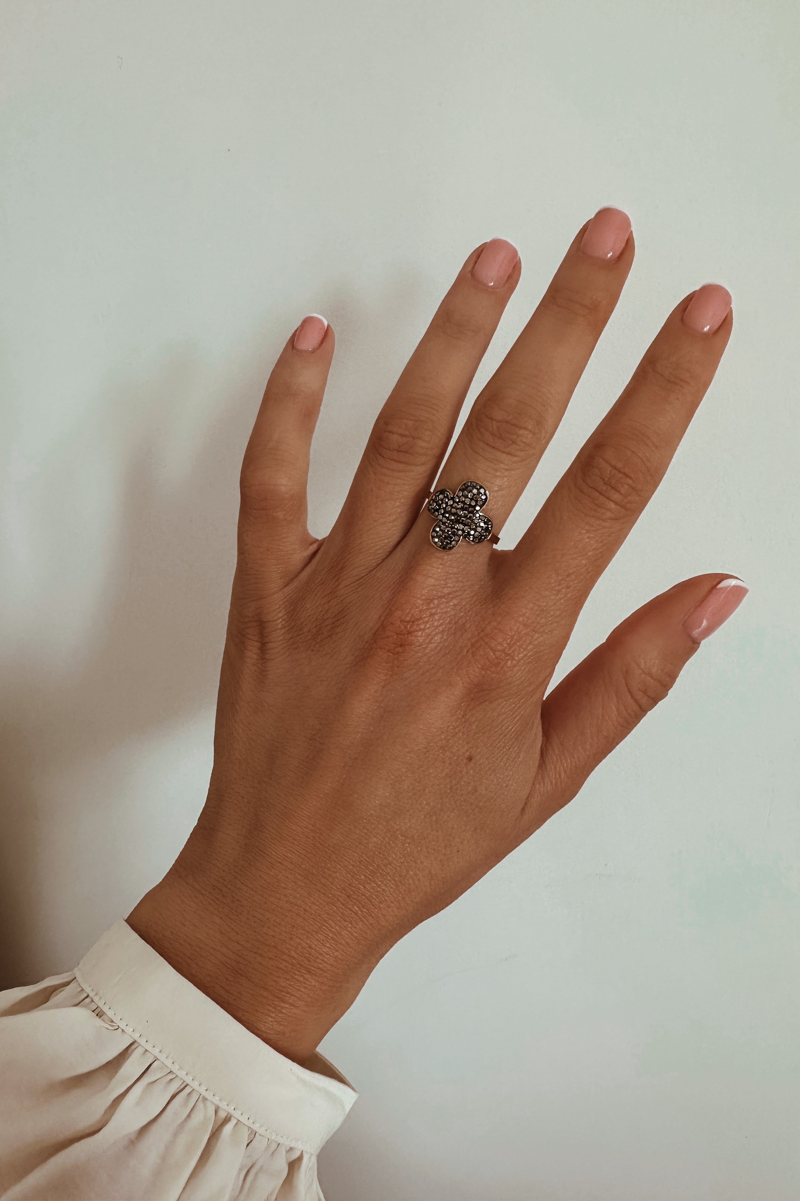 Cubic Zirconia Clover Ring - Boutique Minimaliste has waterproof, durable, elegant and vintage inspired jewelry