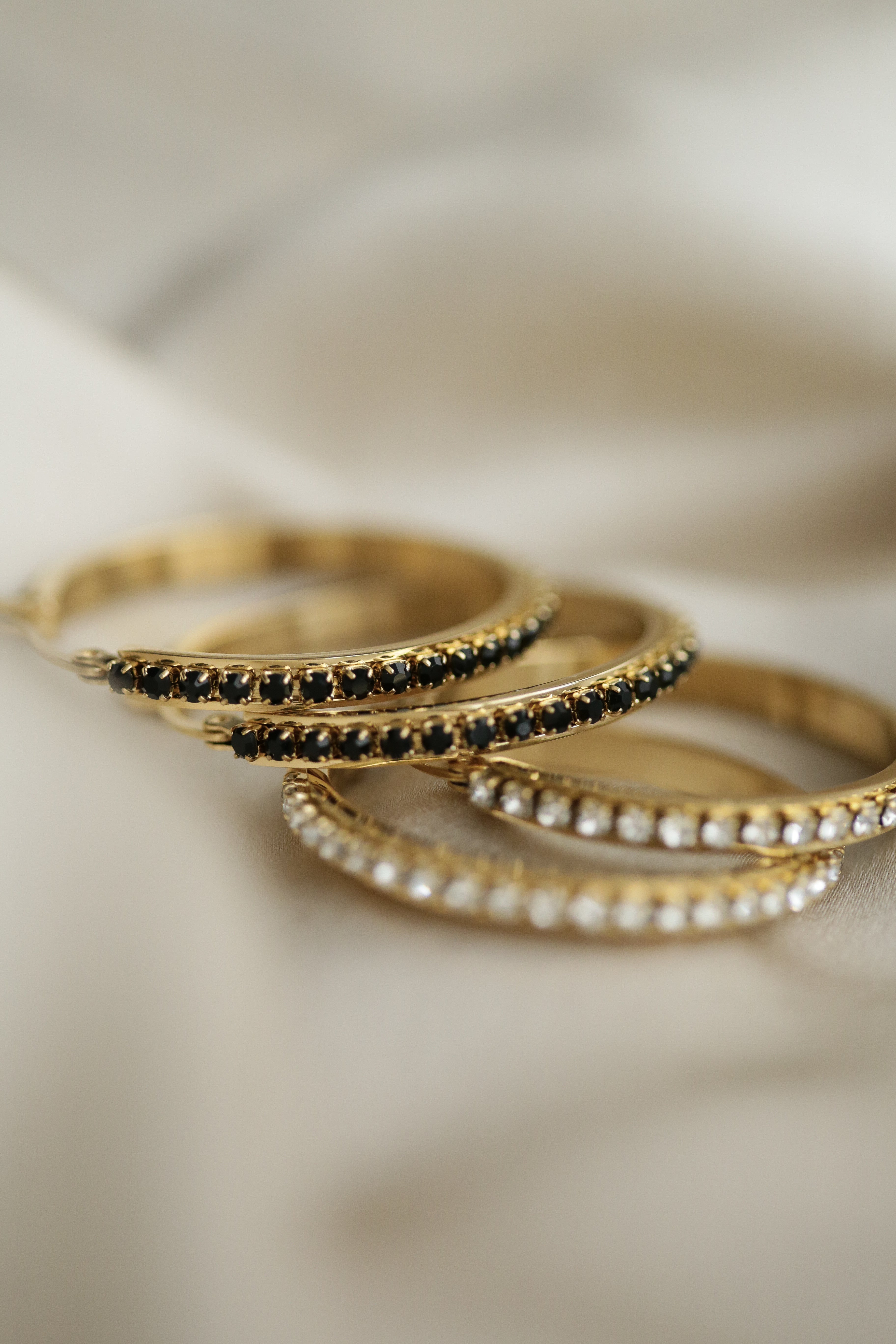Cubic Zirconias Hoops - Boutique Minimaliste has waterproof, durable, elegant and vintage inspired jewelry