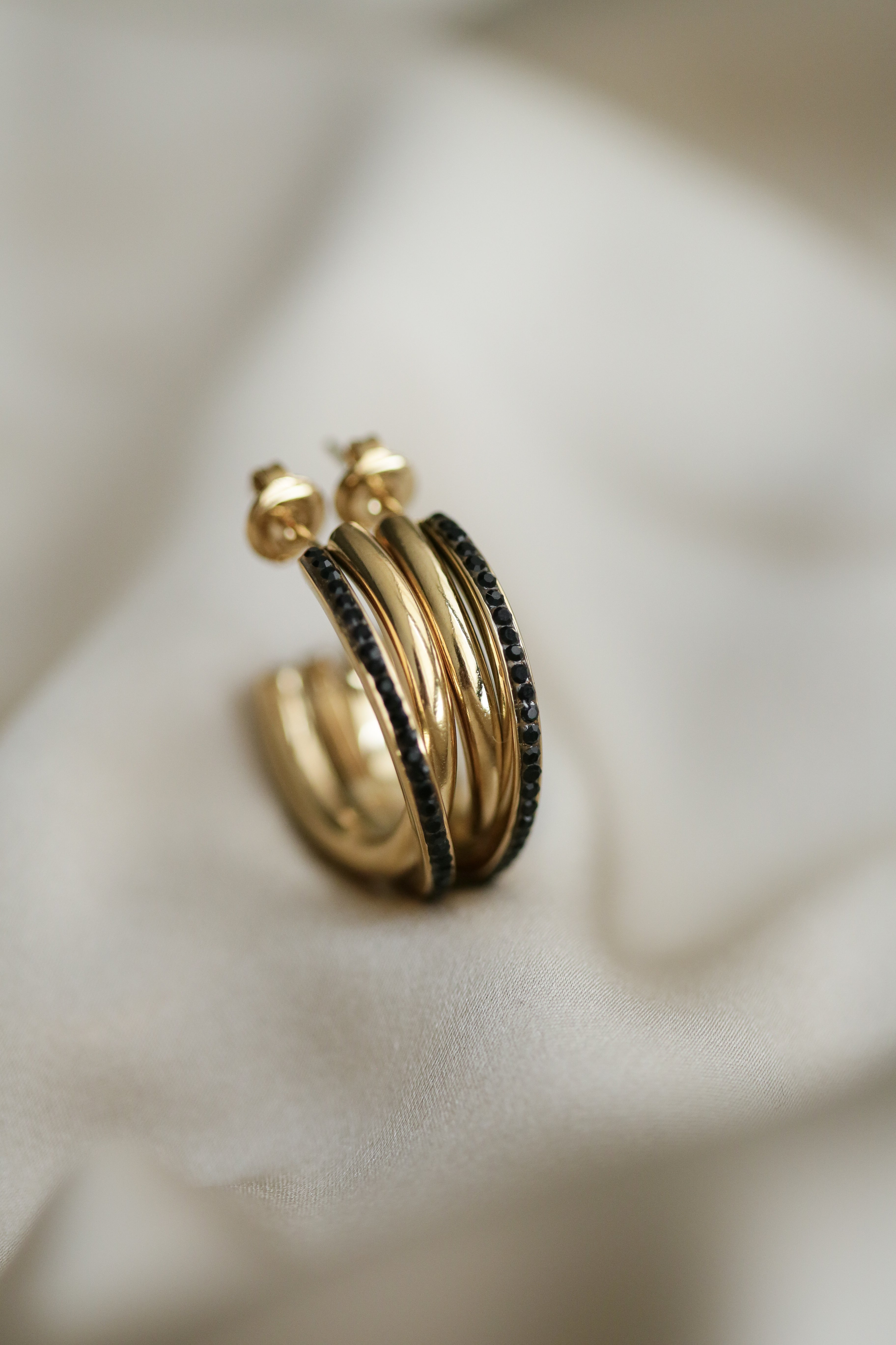 Entwined Cubic Zirconia Hoops - Boutique Minimaliste has waterproof, durable, elegant and vintage inspired jewelry