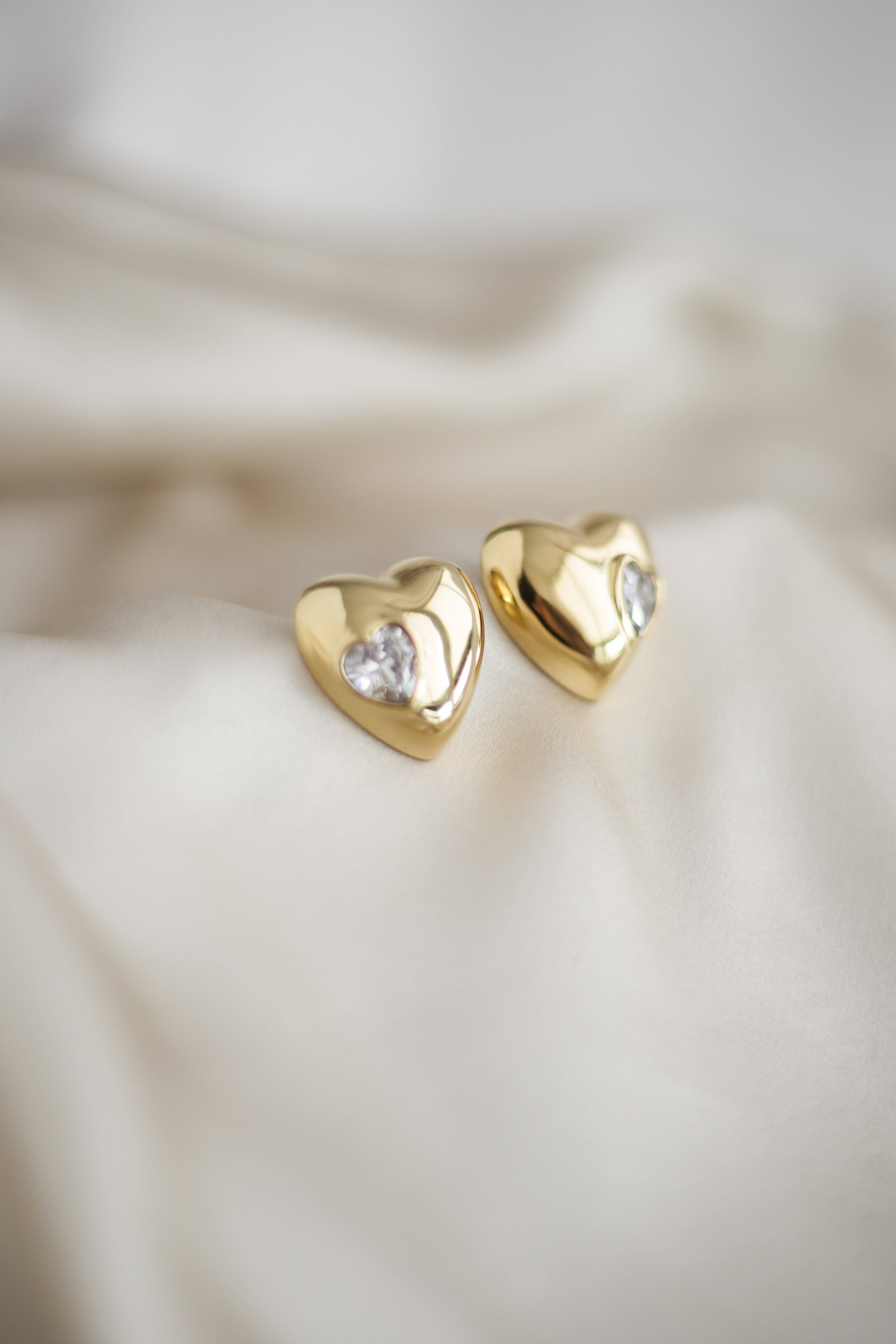 Heart Statement Earrings - Boutique Minimaliste has waterproof, durable, elegant and vintage inspired jewelry