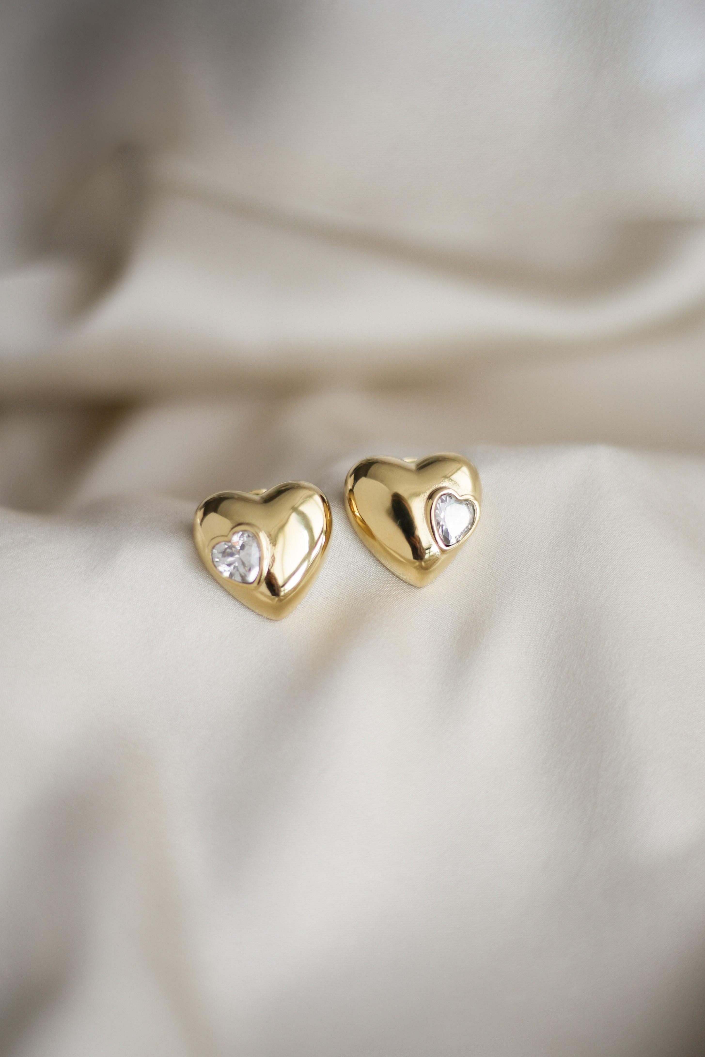 Heart Statement Earrings - Boutique Minimaliste has waterproof, durable, elegant and vintage inspired jewelry