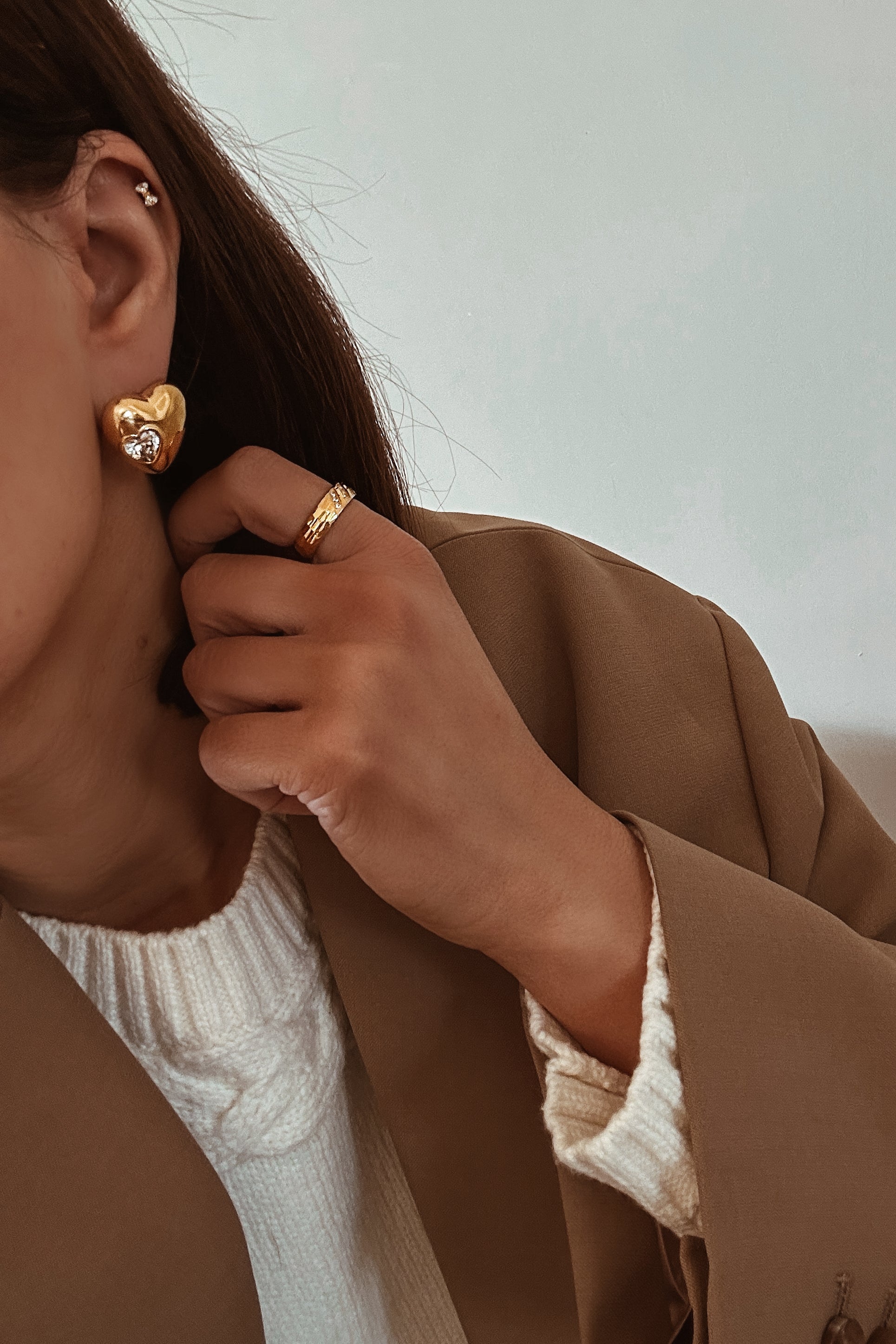 Heart Statement Earrings - Boutique Minimaliste has waterproof, durable, elegant and vintage inspired jewelry