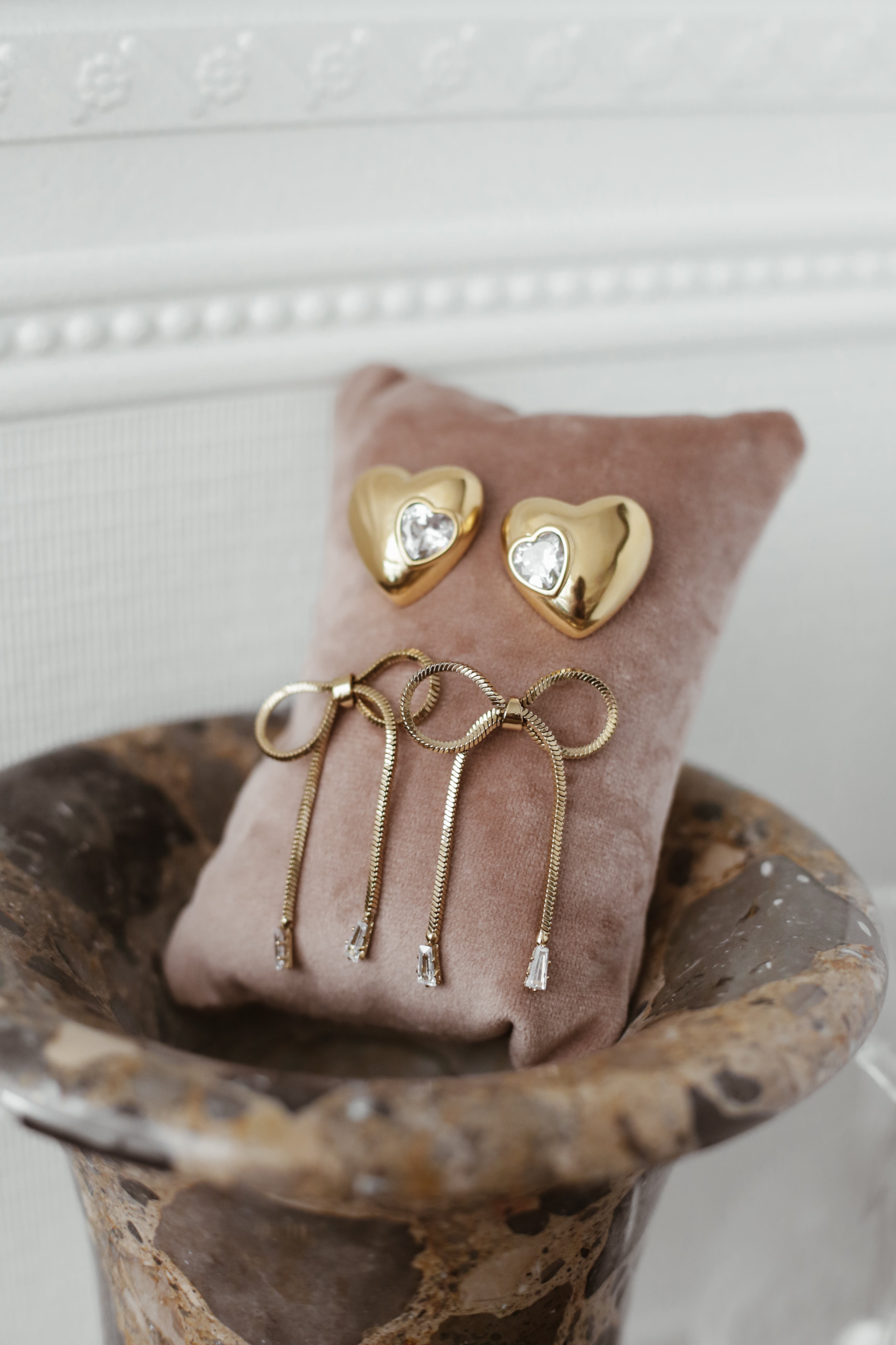 Heart Statement Earrings - Boutique Minimaliste has waterproof, durable, elegant and vintage inspired jewelry
