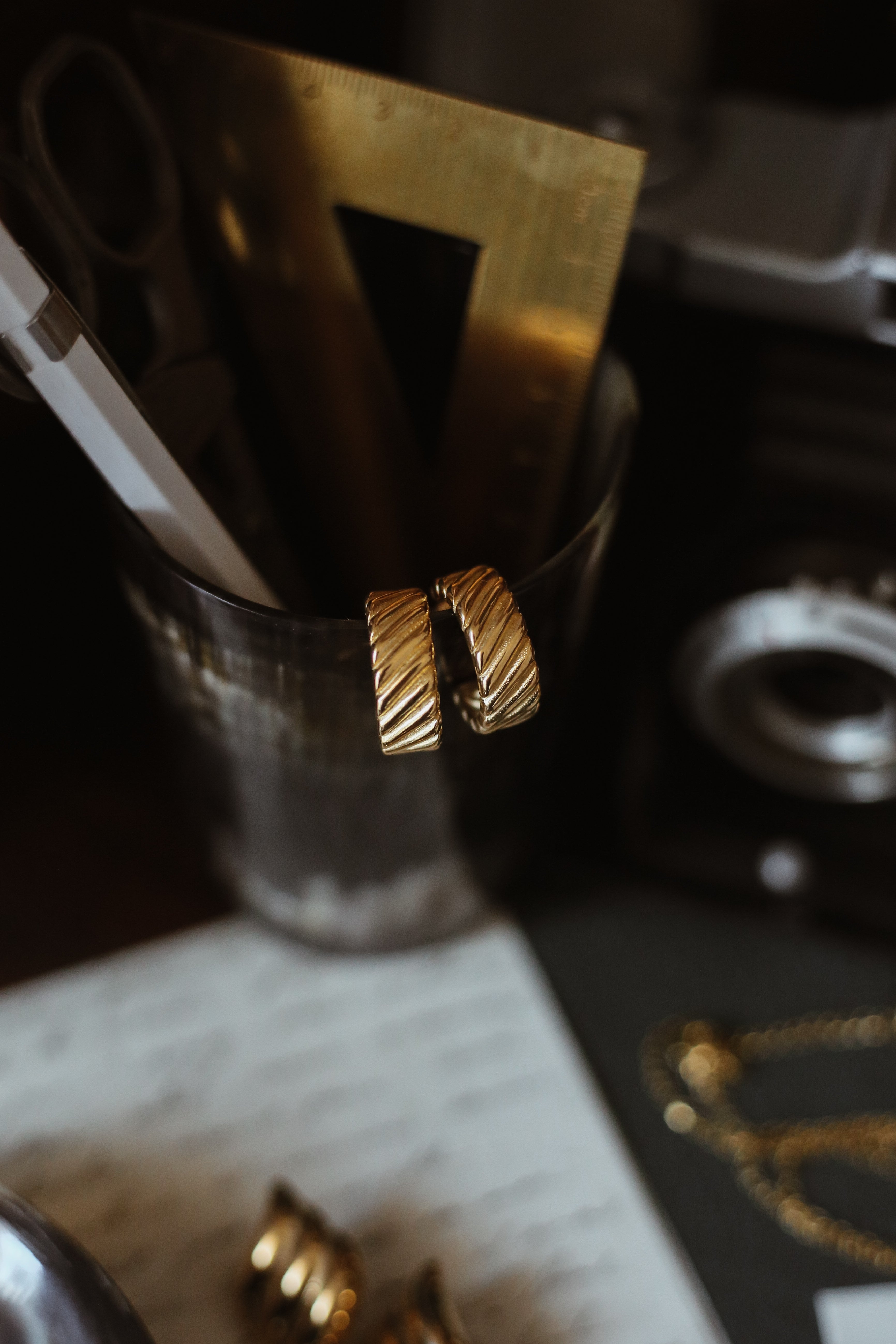 Heloise Hoops - has waterproof, durable, elegant and vintage inspired jewelry