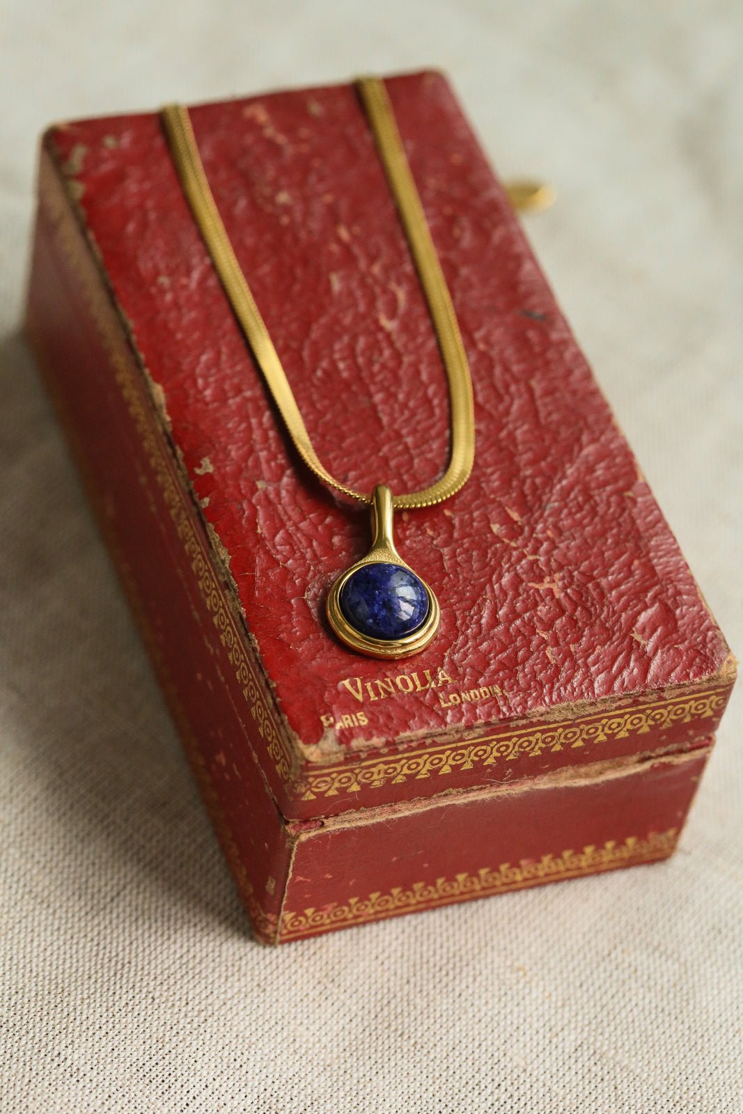 Justina Necklace - Lapiz Lazuli - has waterproof, durable, elegant and vintage inspired jewelry