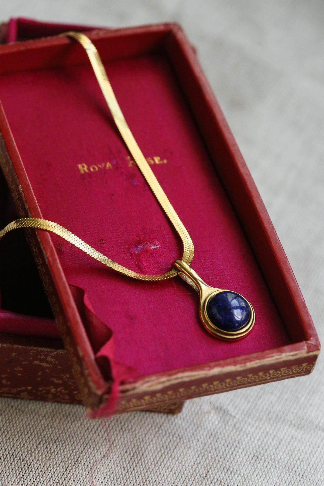 Justina Necklace - Lapiz Lazuli - has waterproof, durable, elegant and vintage inspired jewelry