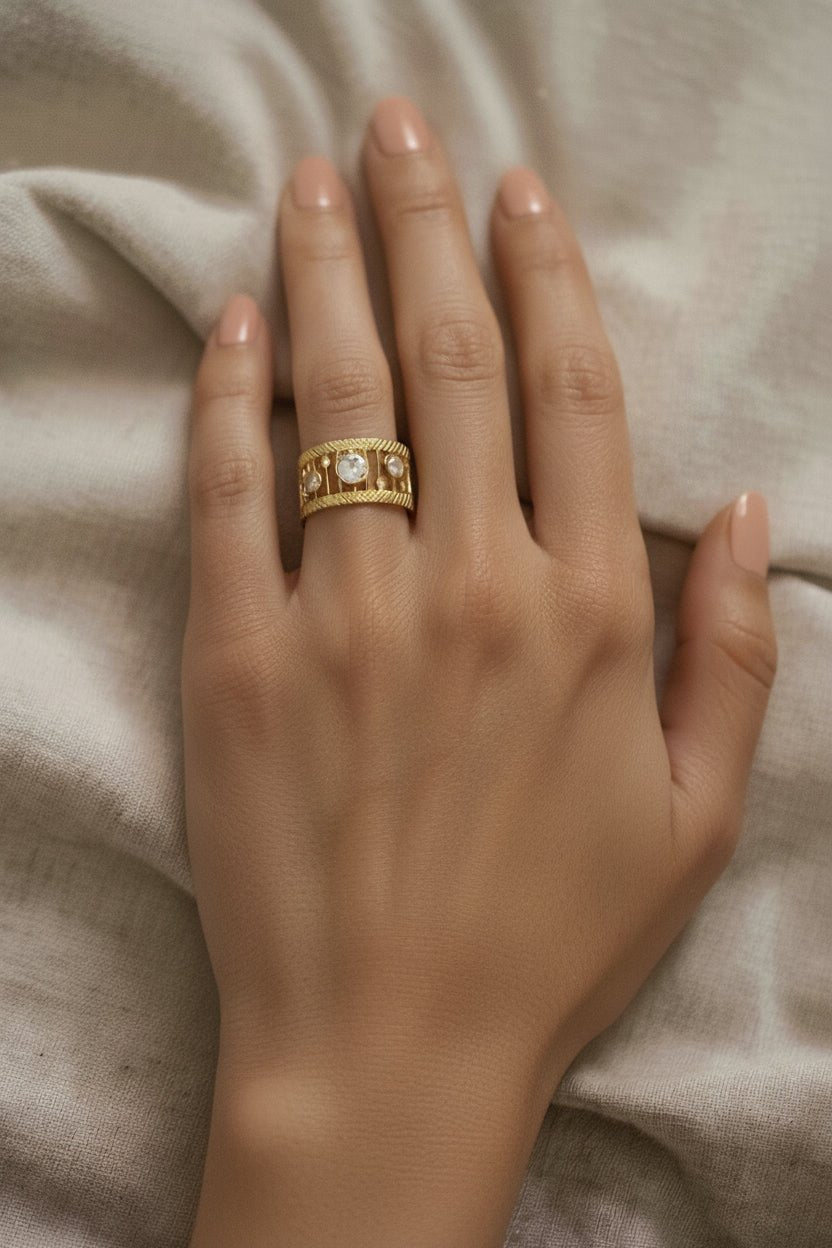 Lydie Ring - has waterproof, durable, elegant and vintage inspired jewelry