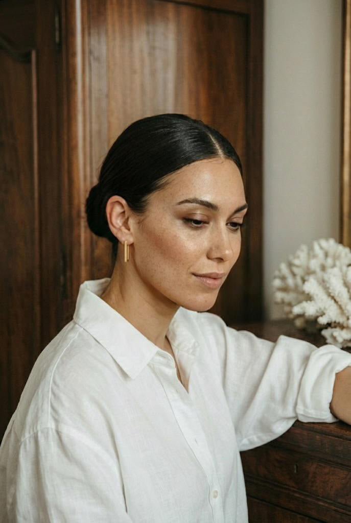 Miriam Minimal Huggies - has waterproof, durable, elegant and vintage inspired jewelry