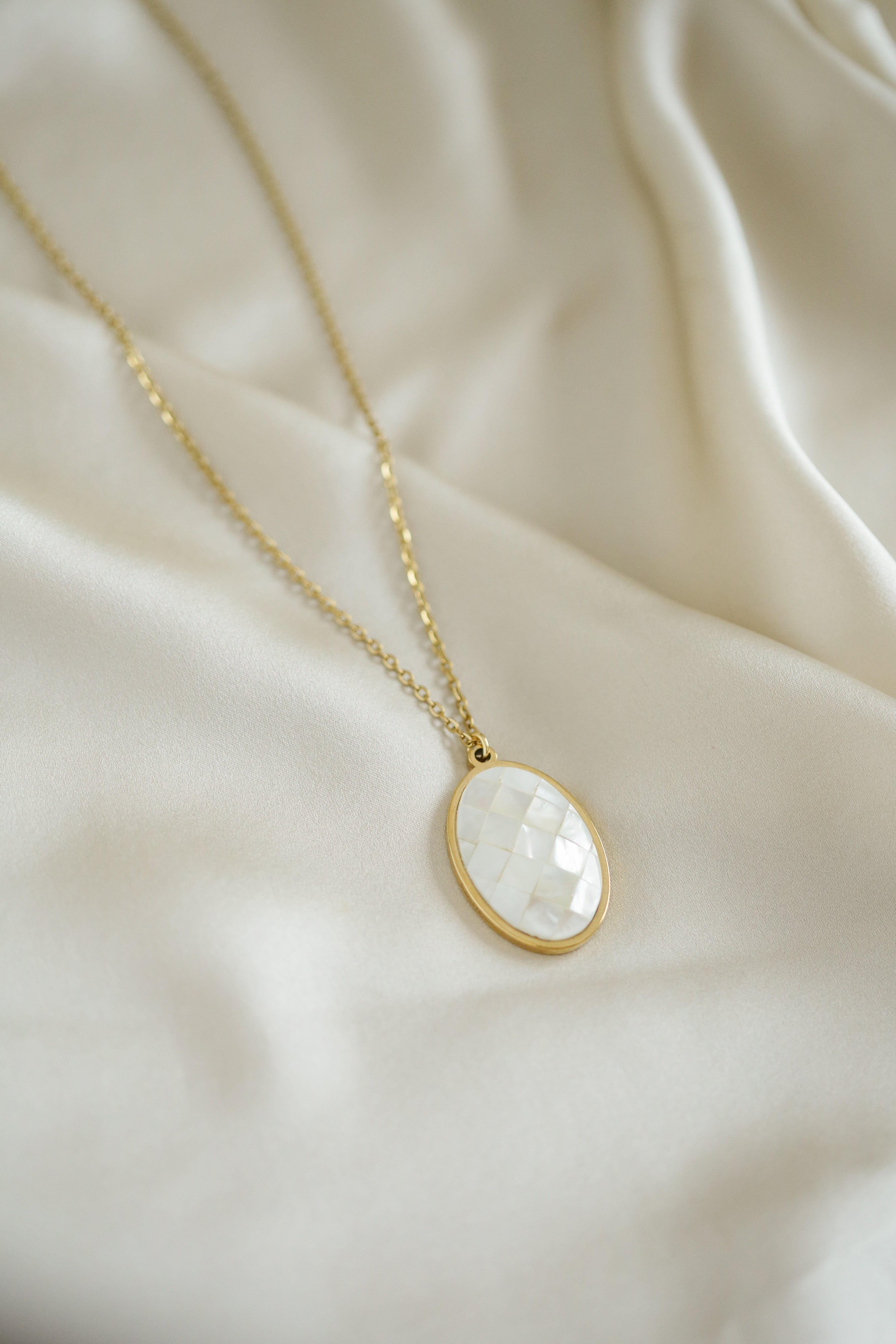 Mother of Pearl Cameo Necklace - Boutique Minimaliste has waterproof, durable, elegant and vintage inspired jewelry