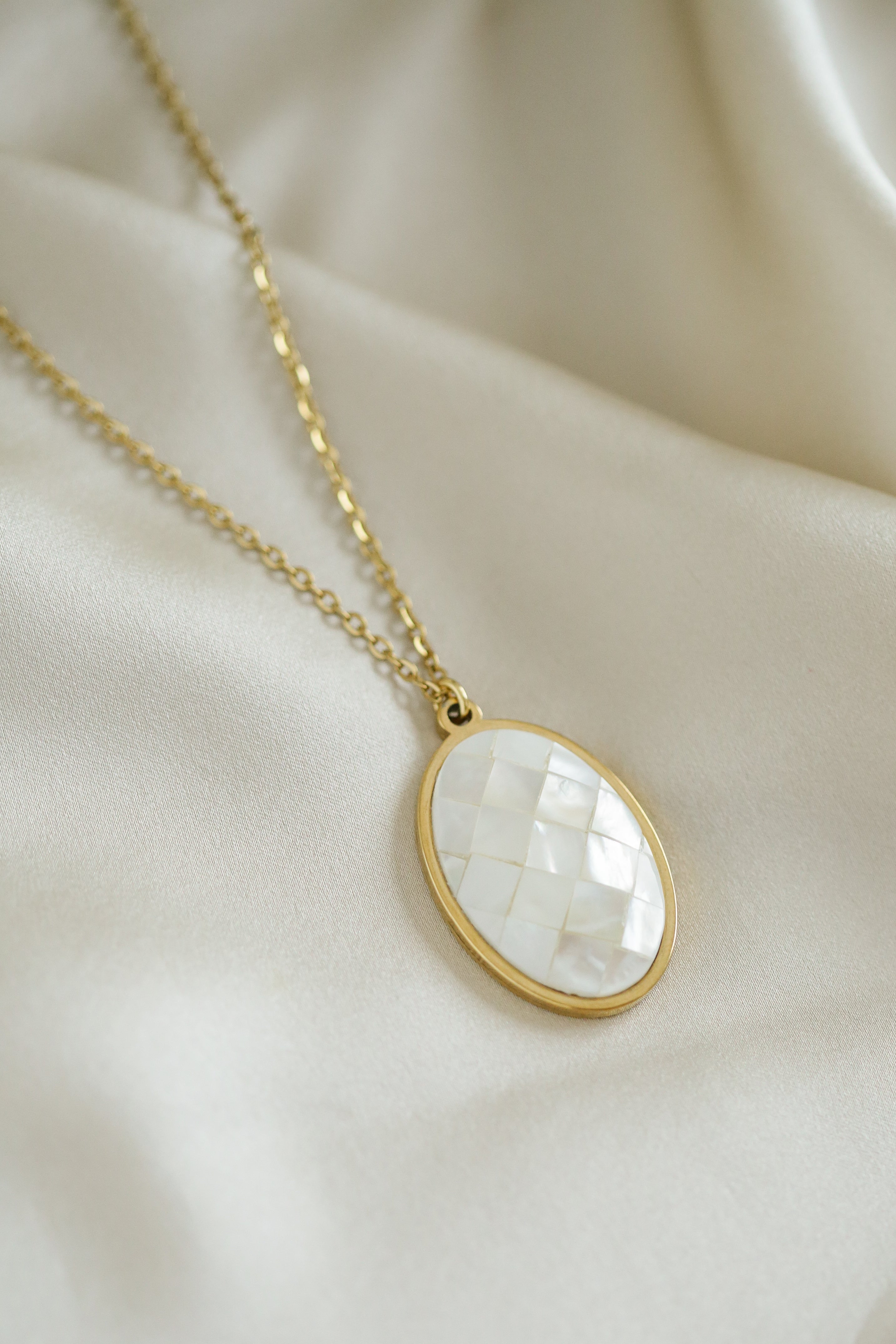 Mother of Pearl Cameo Necklace - Boutique Minimaliste has waterproof, durable, elegant and vintage inspired jewelry