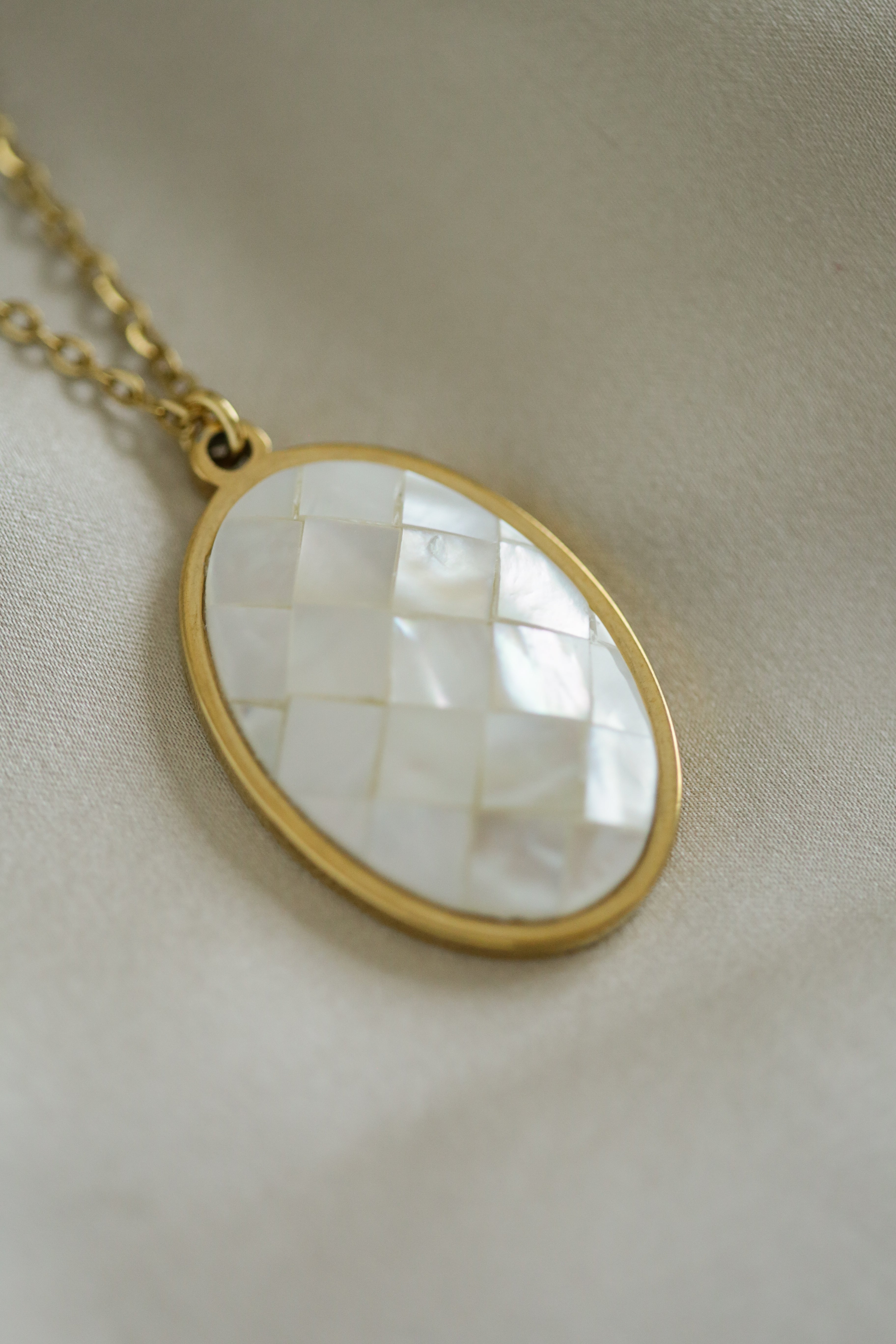 Mother of Pearl Cameo Necklace - Boutique Minimaliste has waterproof, durable, elegant and vintage inspired jewelry
