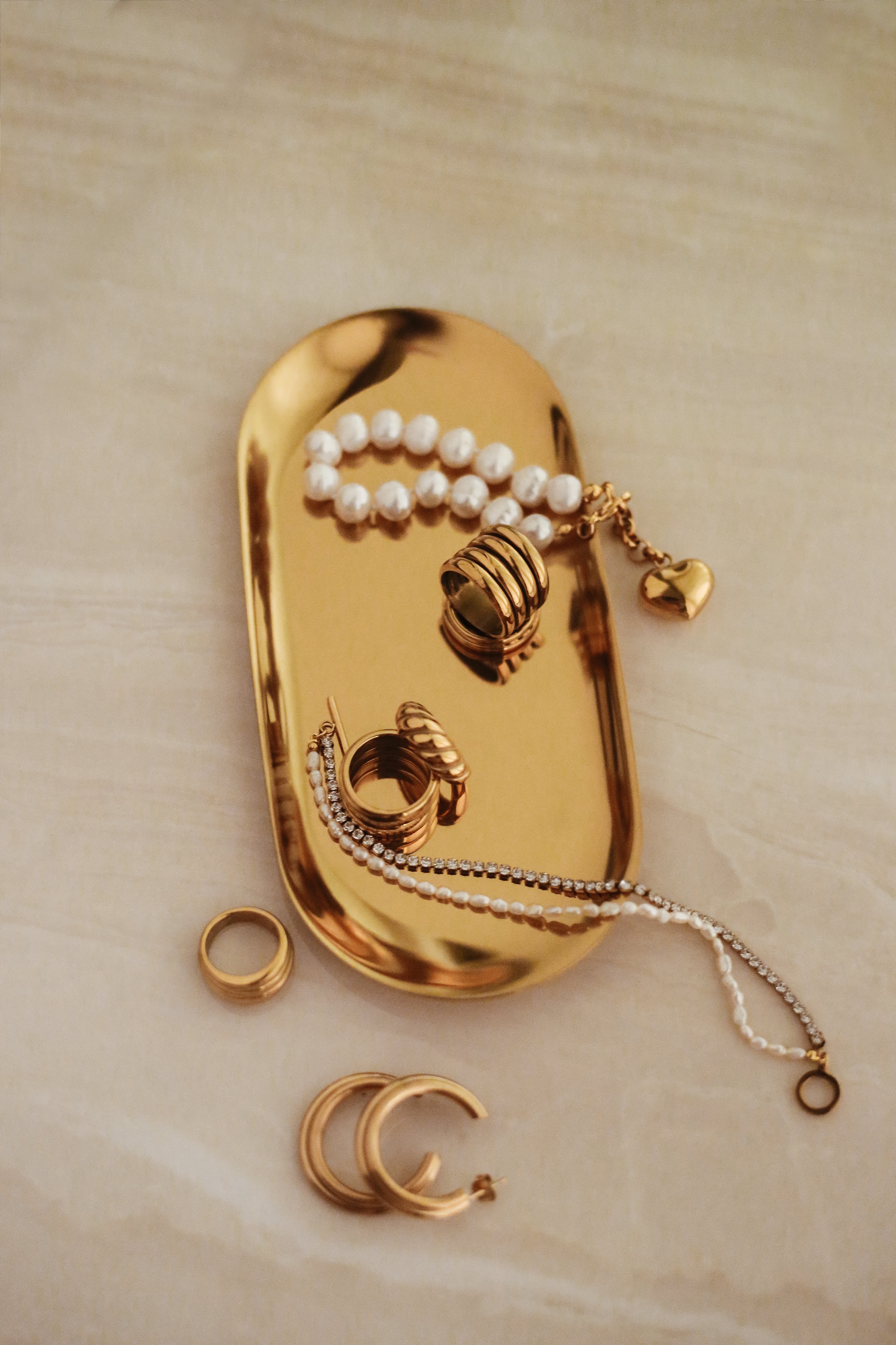 Trinket Dish - Gold - has waterproof, durable, elegant and vintage inspired jewelry