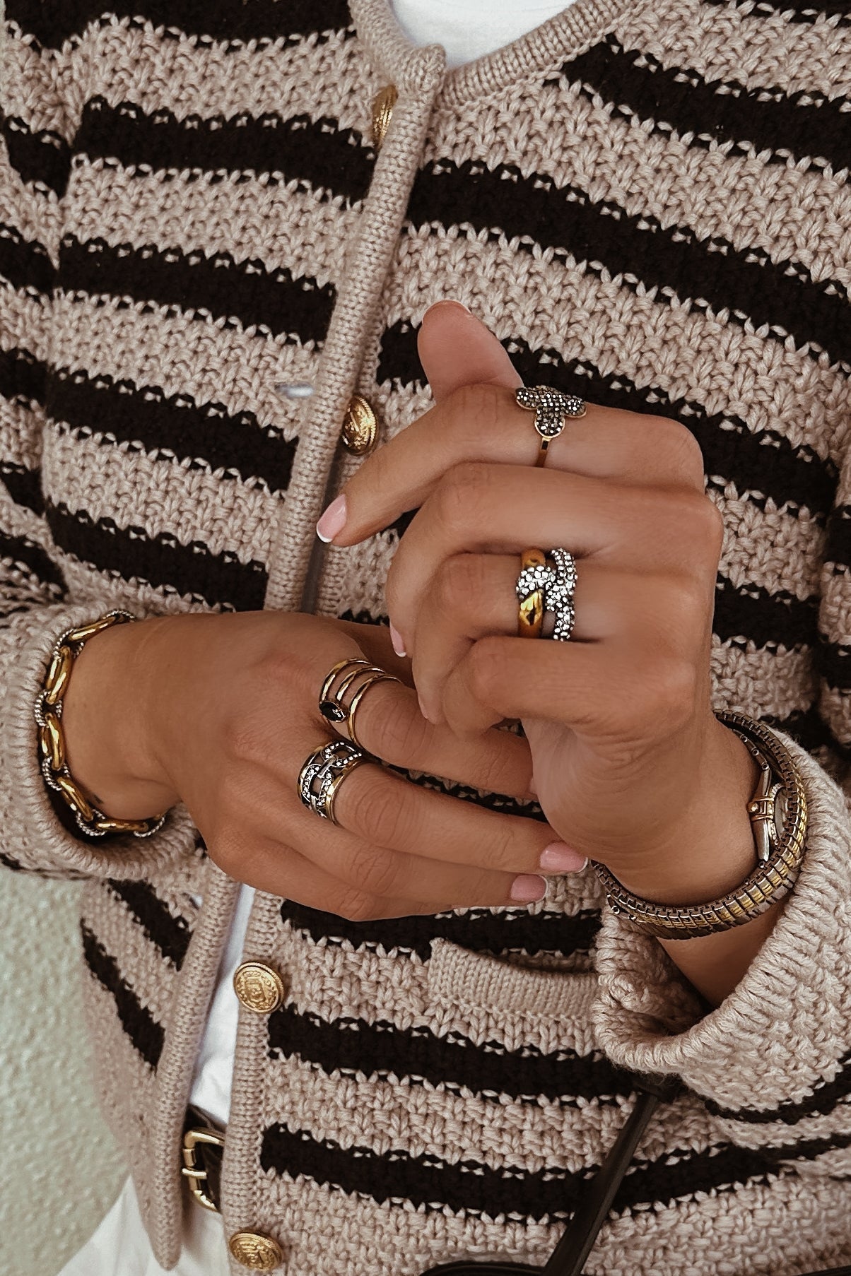 Two Tone Knot Ring - Boutique Minimaliste has waterproof, durable, elegant and vintage inspired jewelry