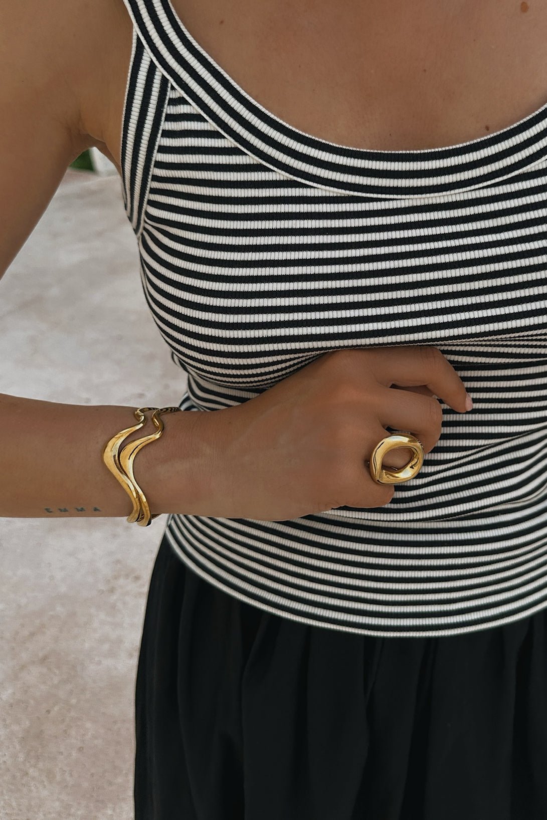 Wave Cuff - Boutique Minimaliste has waterproof, durable, elegant and vintage inspired jewelry