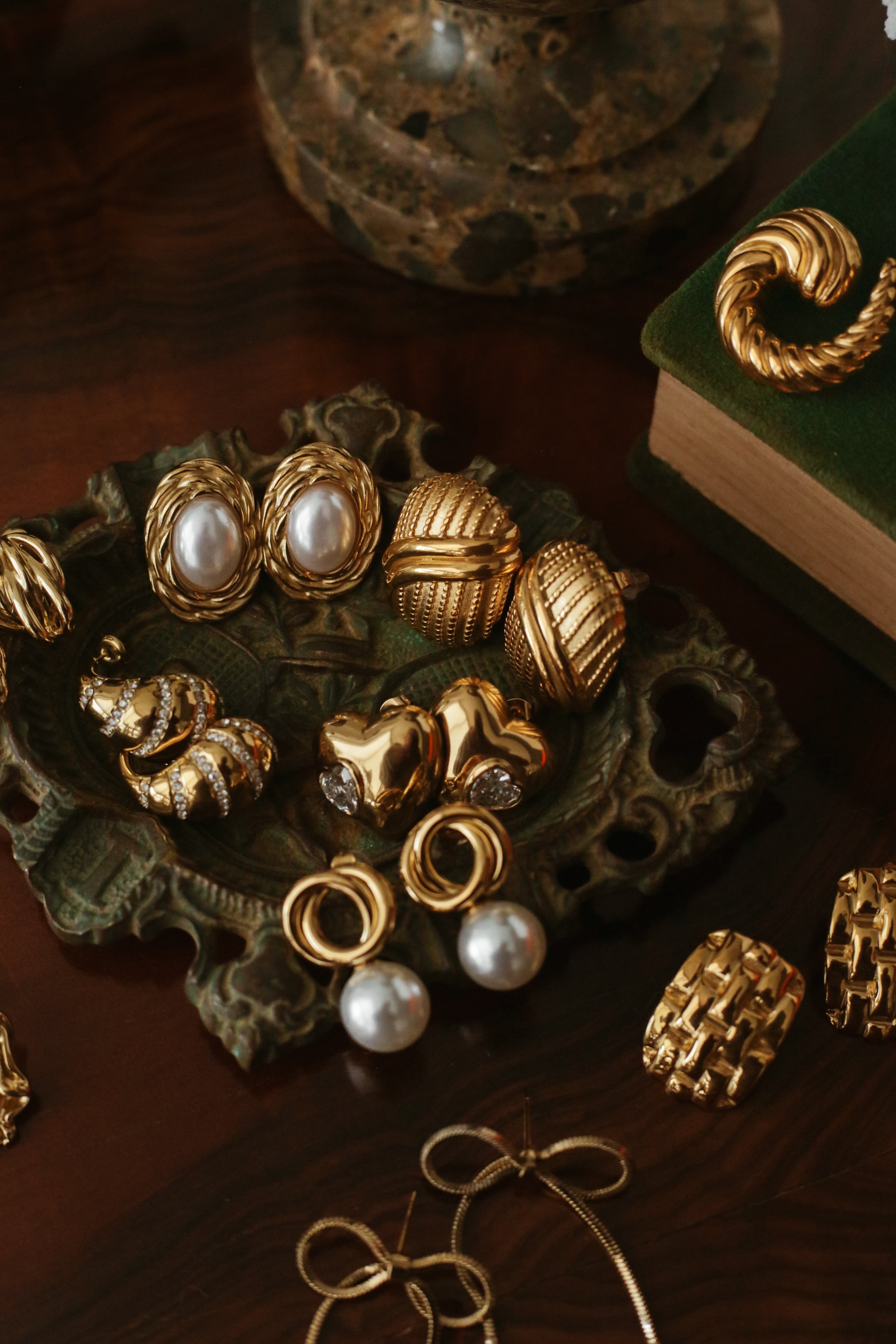 Weave & Pearl Statement Earrings - Boutique Minimaliste has waterproof, durable, elegant and vintage inspired jewelry