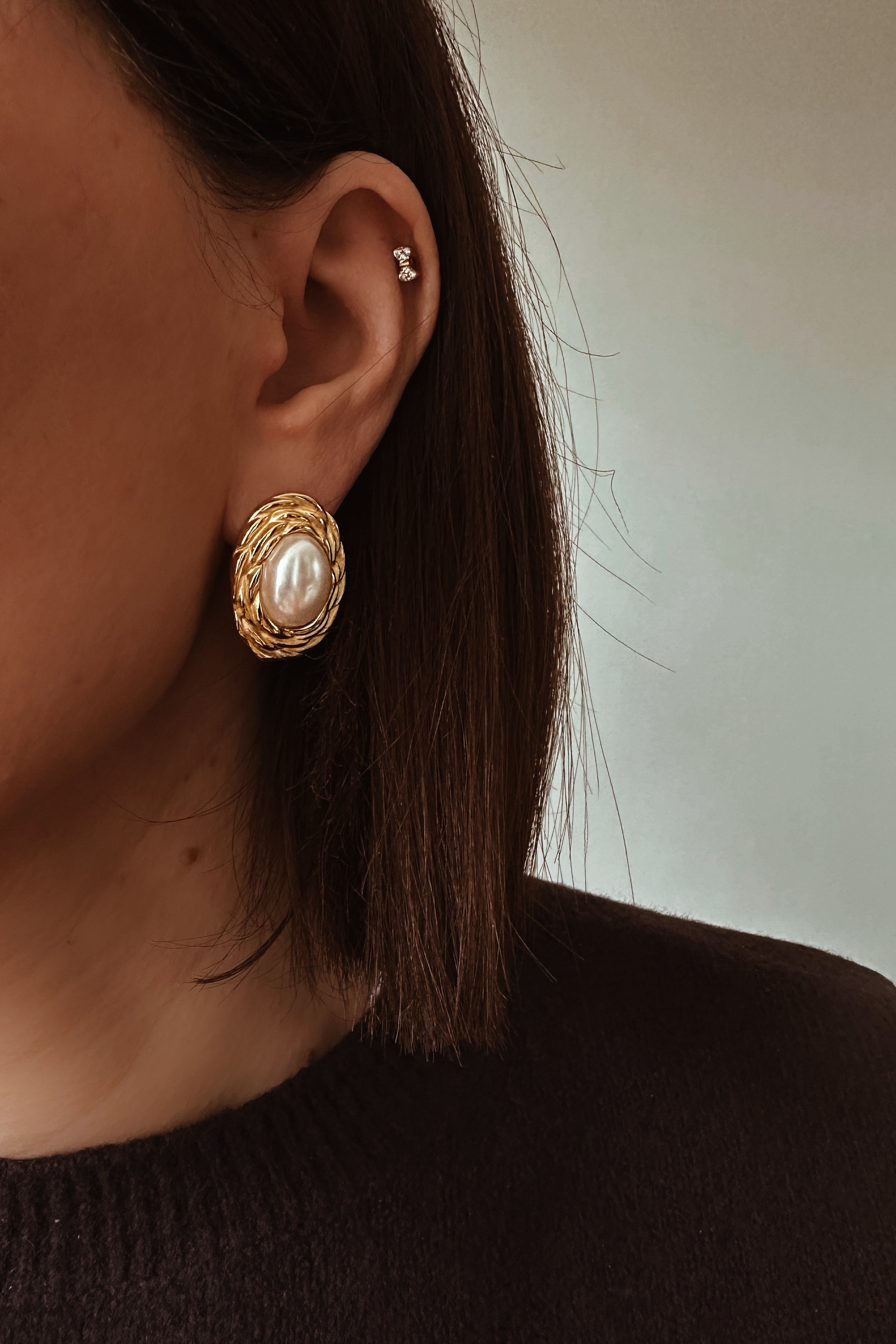Weave & Pearl Statement Earrings - Boutique Minimaliste has waterproof, durable, elegant and vintage inspired jewelry