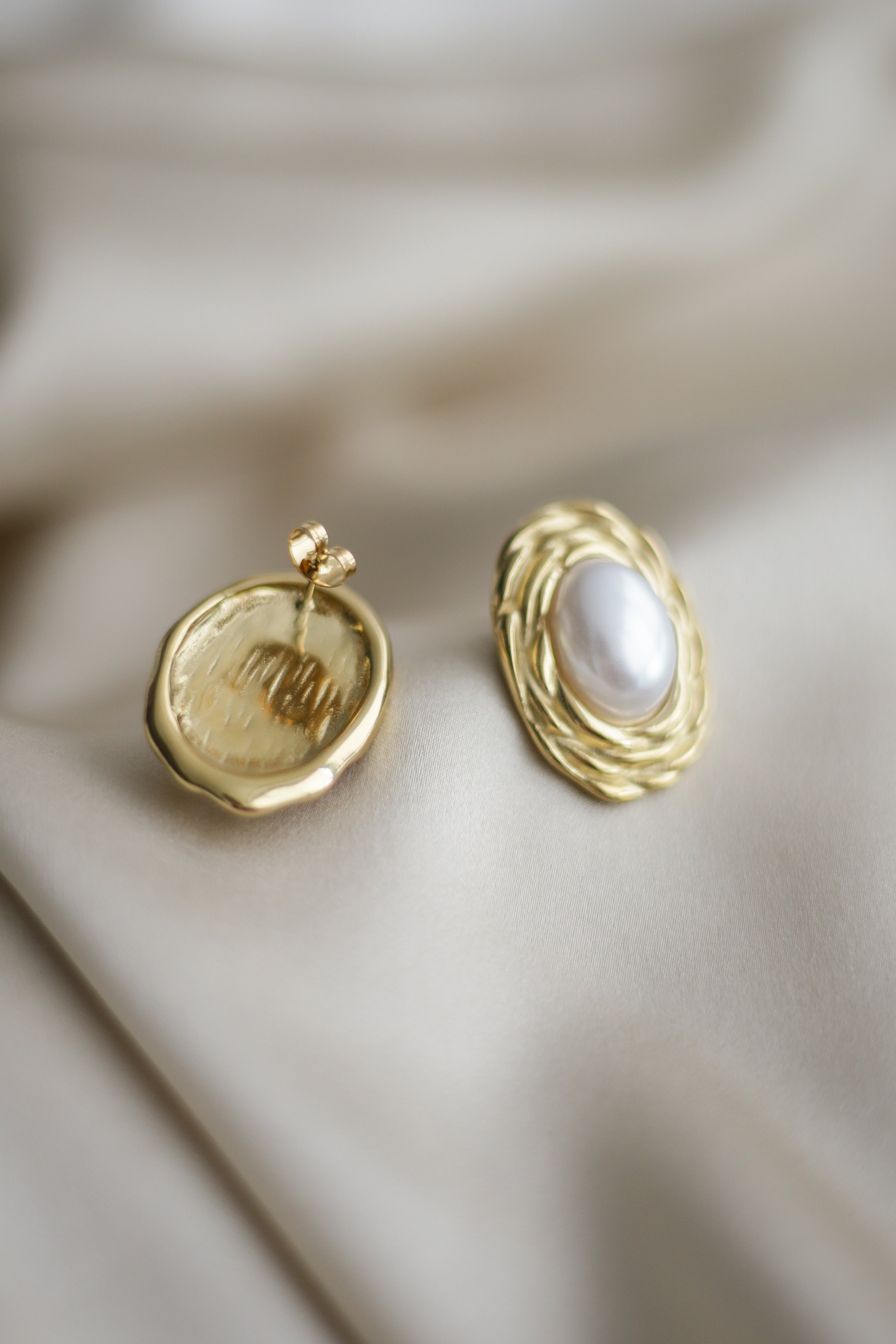 Weave & Pearl Statement Earrings - Boutique Minimaliste has waterproof, durable, elegant and vintage inspired jewelry