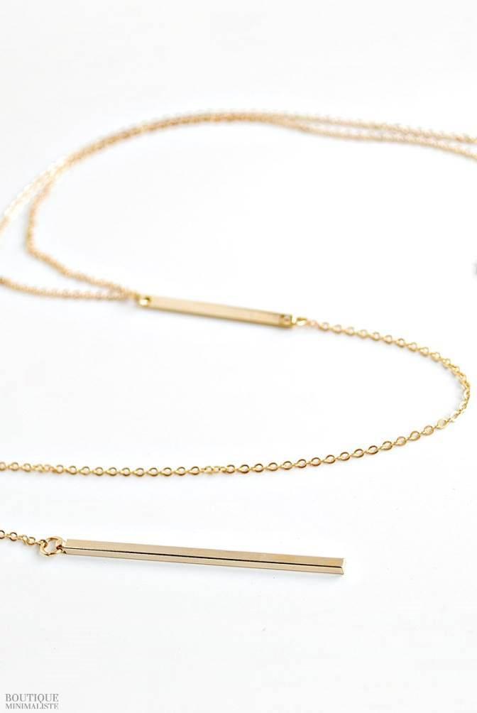 Bar Lariat Necklace - Boutique Minimaliste has waterproof, durable, elegant and vintage inspired jewelry