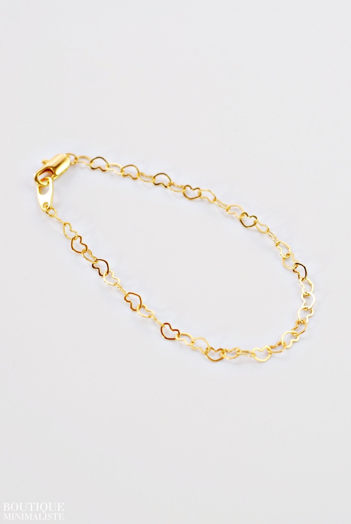 Chain bracelet - Hearts - Boutique Minimaliste has waterproof, durable, elegant and vintage inspired jewelry