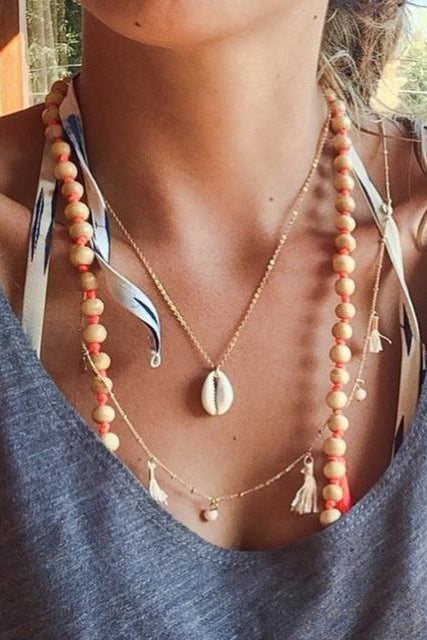 Cowrie Necklace - Boutique Minimaliste has waterproof, durable, elegant and vintage inspired jewelry