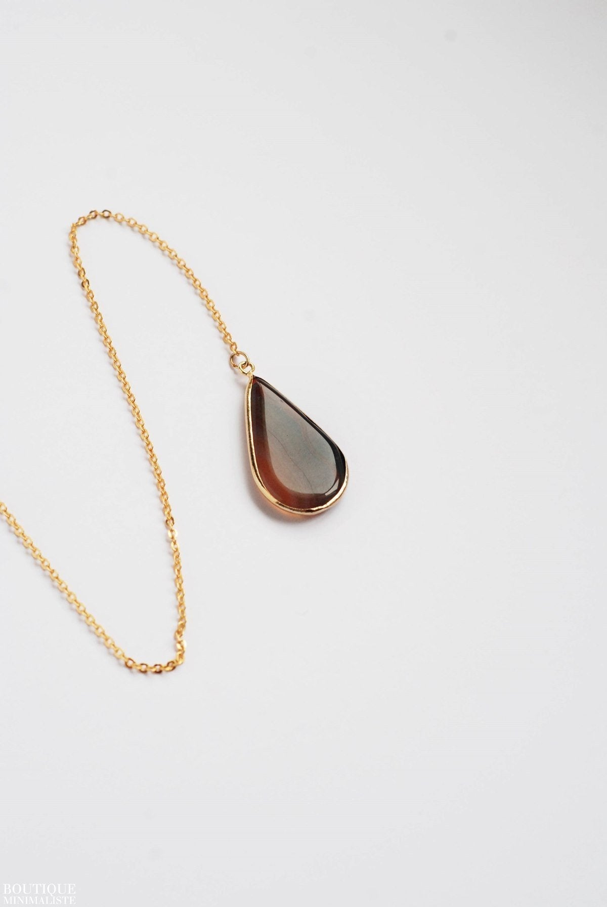 Drop Agate Lariat Necklace - has waterproof, durable, elegant and vintage inspired jewelry