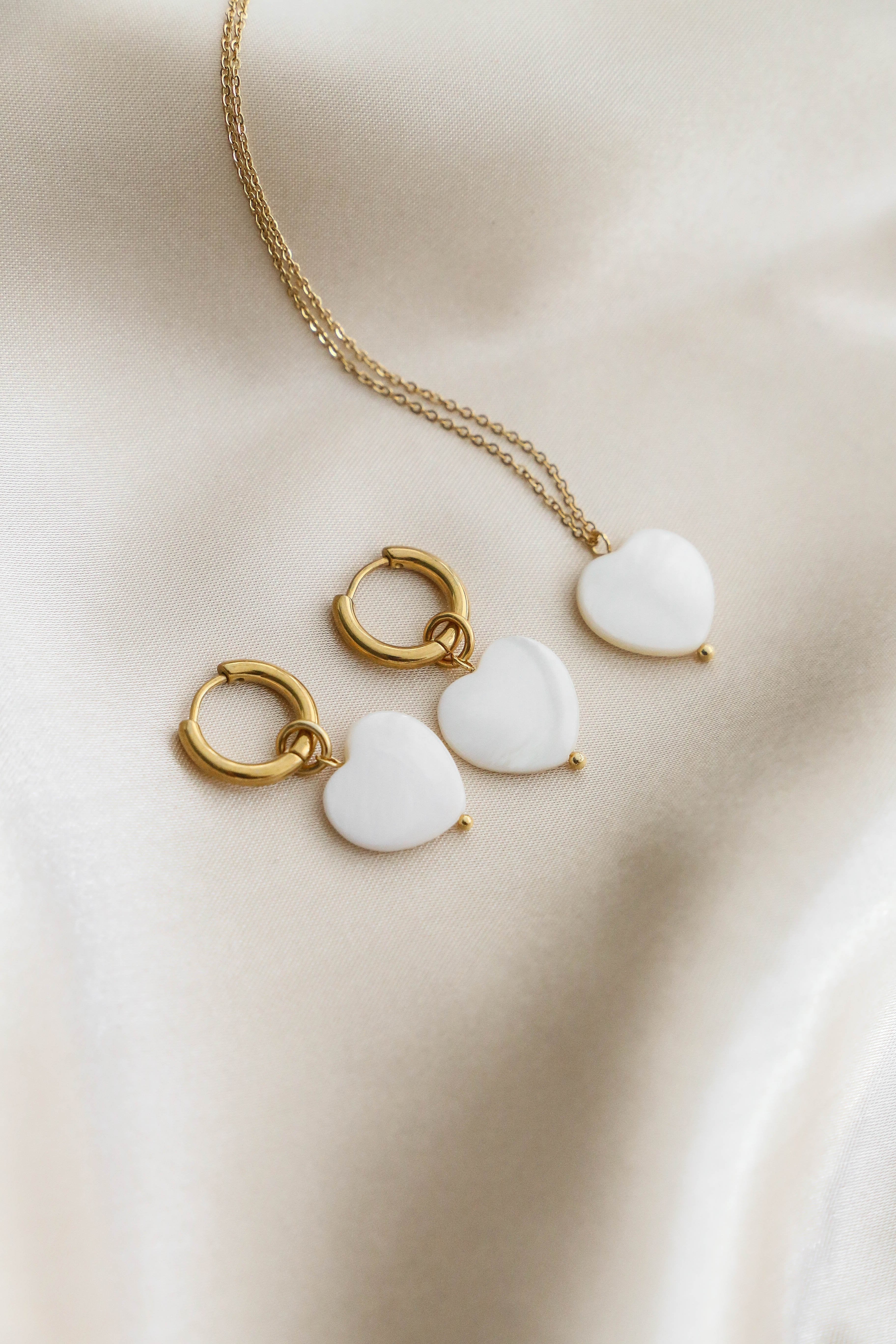 Emmeline Heart Hoop Earrings - Boutique Minimaliste has waterproof, durable, elegant and vintage inspired jewelry