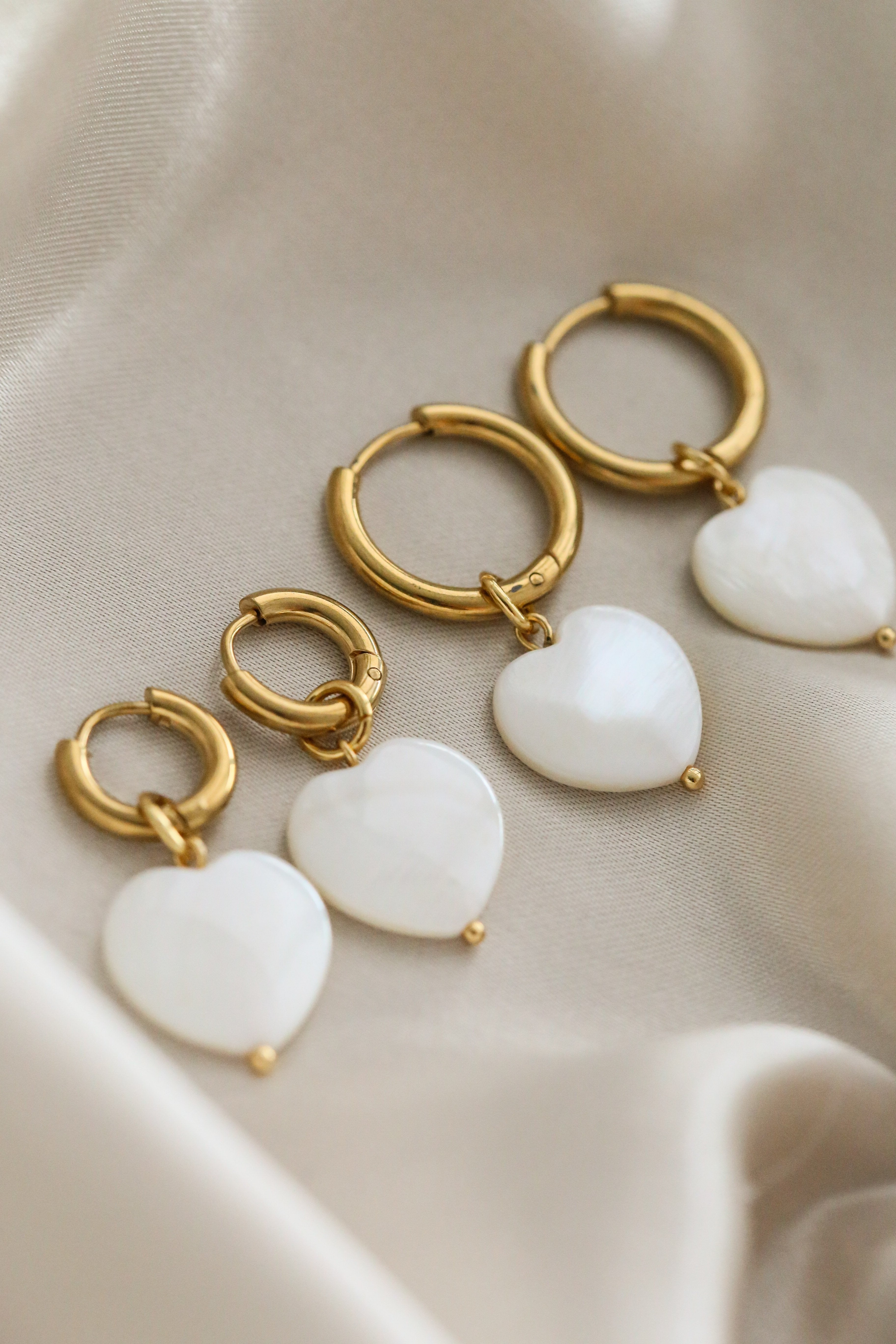 Emmeline Heart Hoop Earrings - Boutique Minimaliste has waterproof, durable, elegant and vintage inspired jewelry