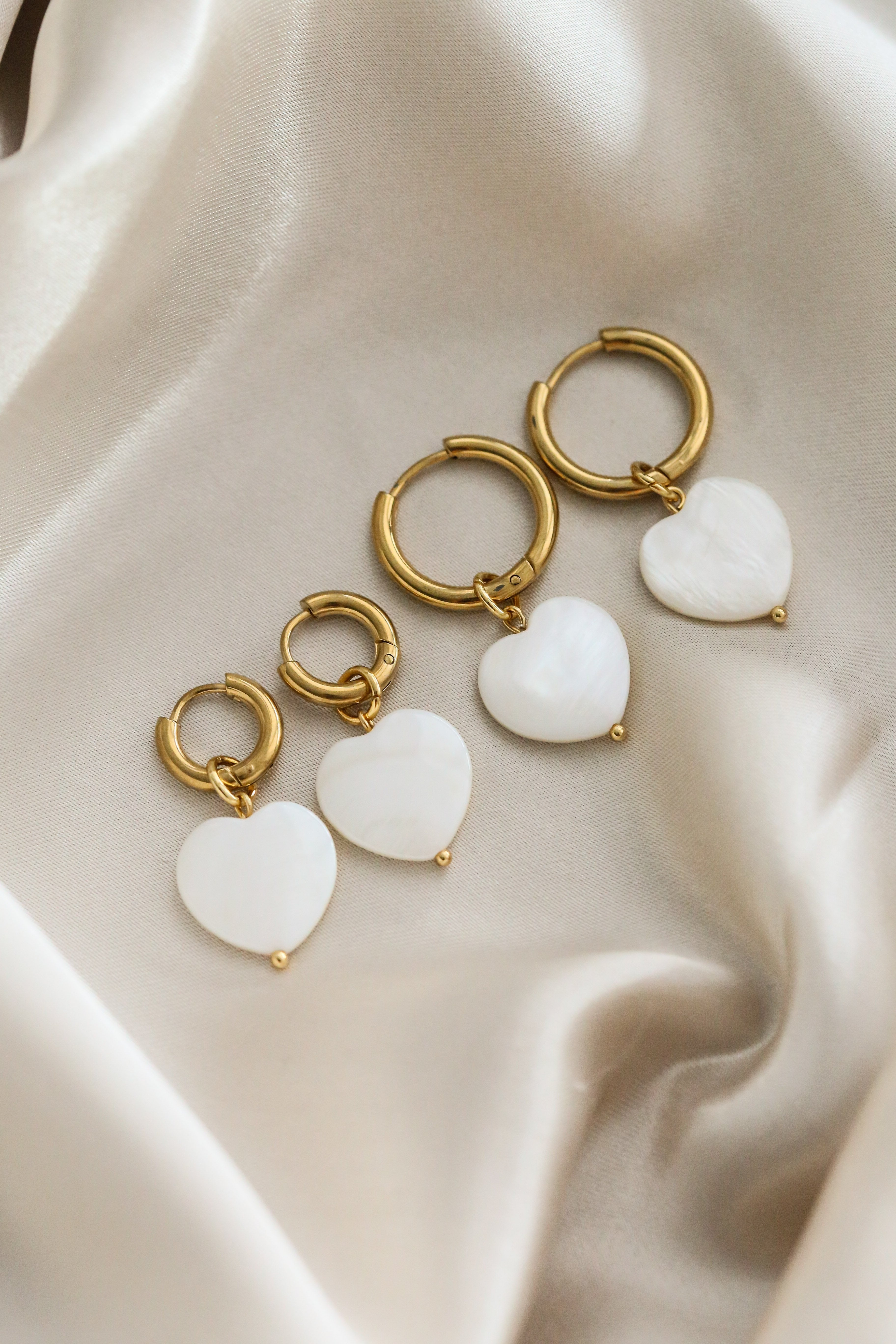 Emmeline Heart Hoop Earrings - Boutique Minimaliste has waterproof, durable, elegant and vintage inspired jewelry