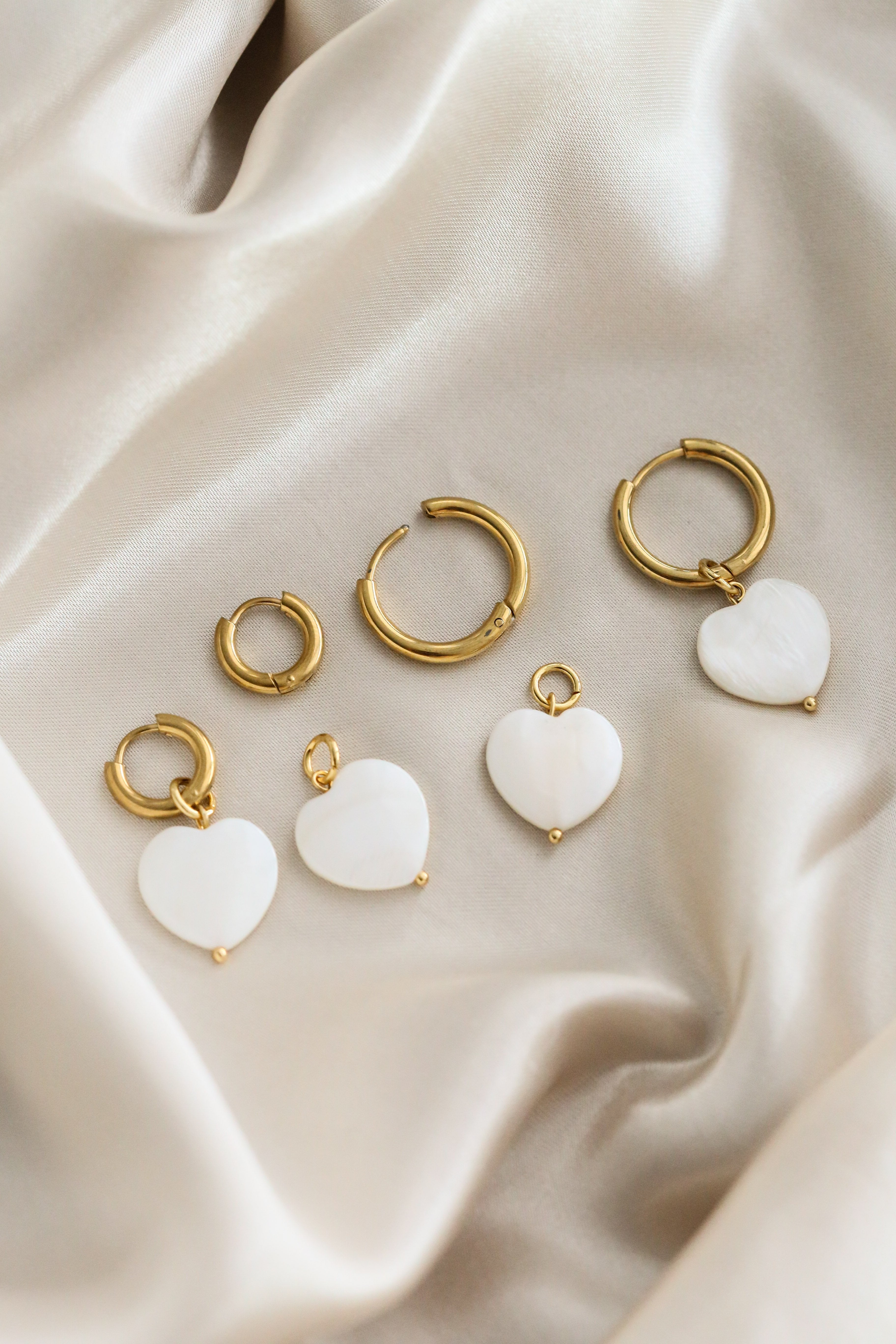 Emmeline Heart Hoop Earrings - Boutique Minimaliste has waterproof, durable, elegant and vintage inspired jewelry