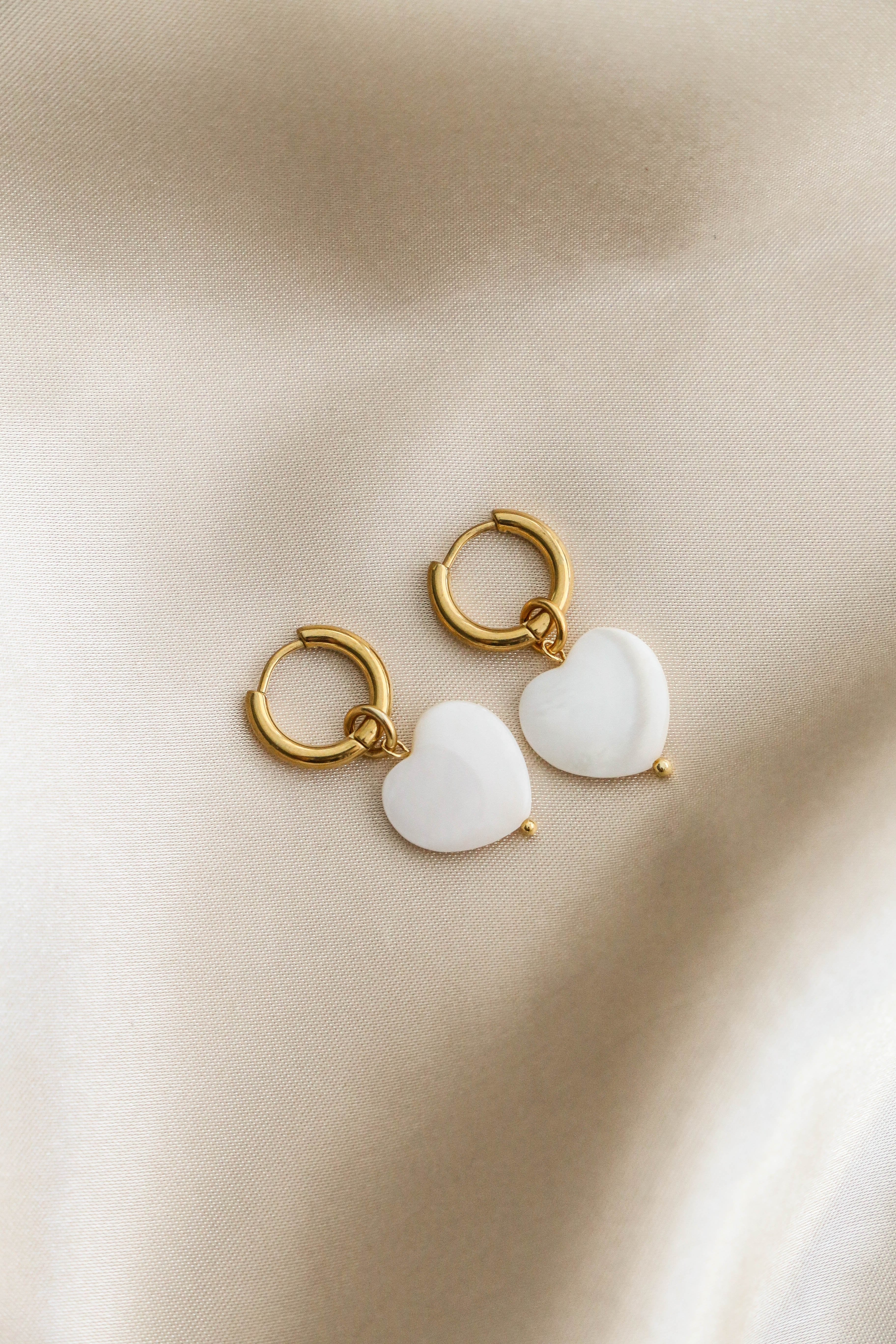 Emmeline Heart Hoop Earrings - Boutique Minimaliste has waterproof, durable, elegant and vintage inspired jewelry