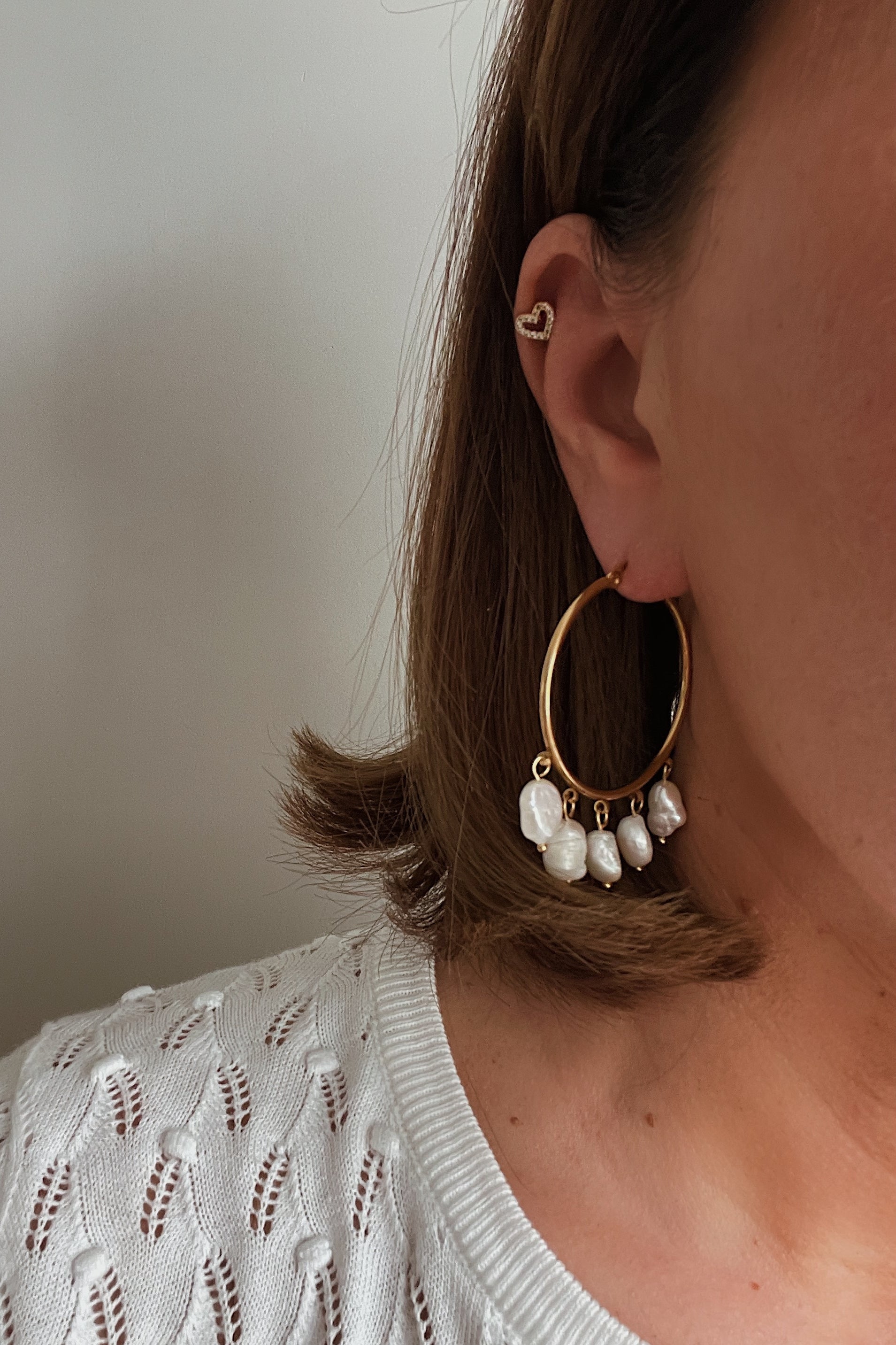 Milou Hoop Earrings - Boutique Minimaliste has waterproof, durable, elegant and vintage inspired jewelry