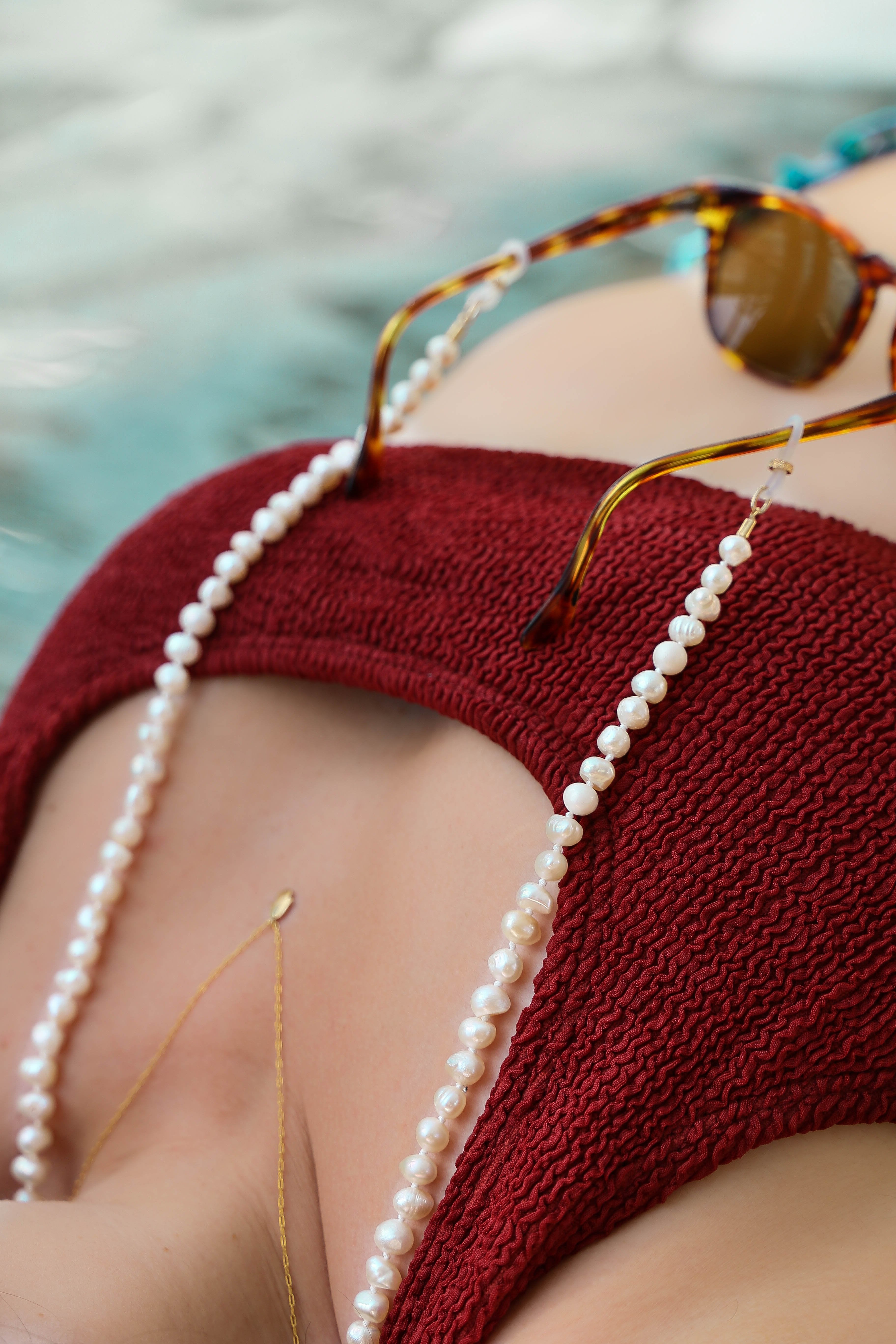 Pearls - Sunglasses Chain - Boutique Minimaliste has waterproof, durable, elegant and vintage inspired jewelry