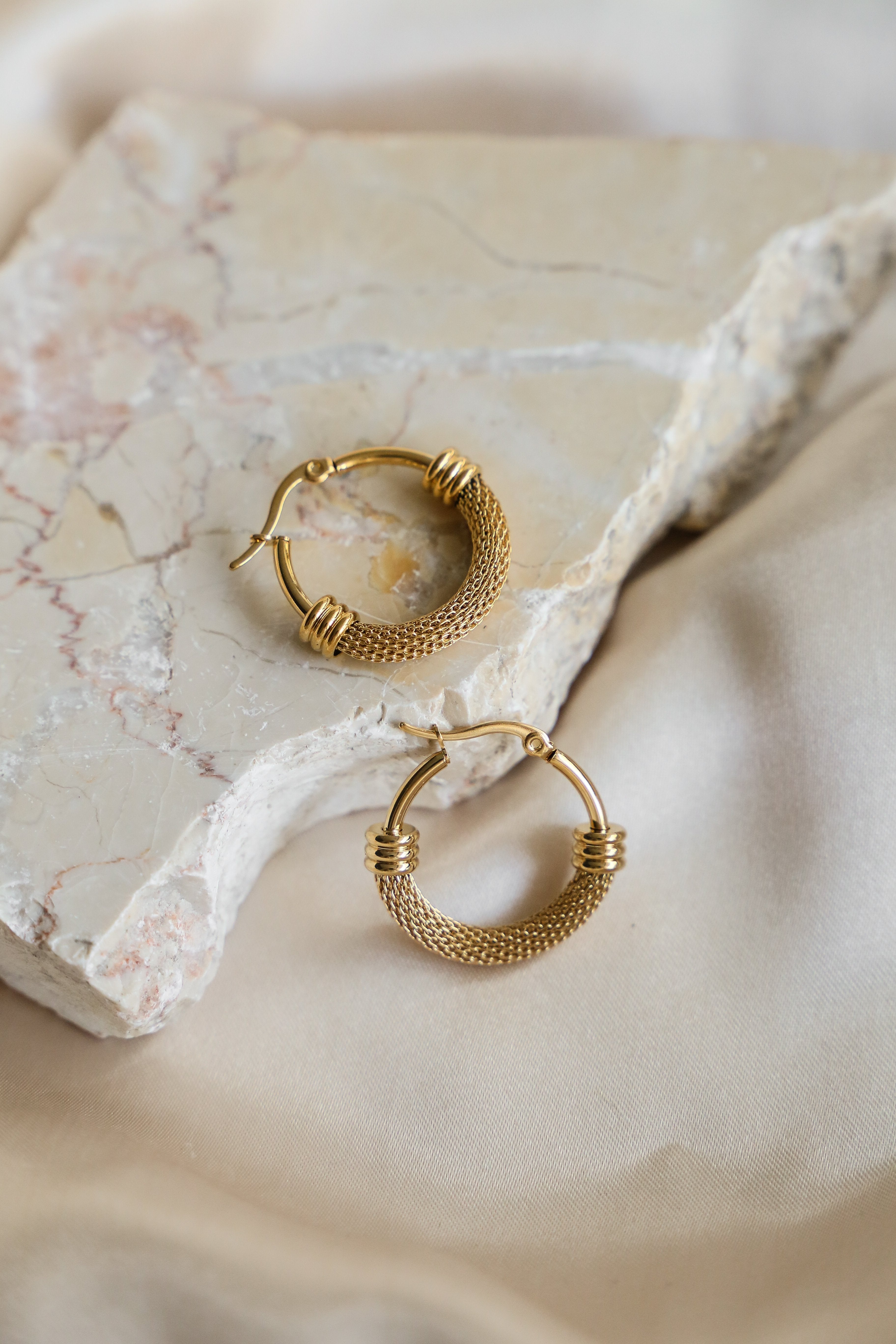 Phoebe Hoop Earrings - Boutique Minimaliste has waterproof, durable, elegant and vintage inspired jewelry