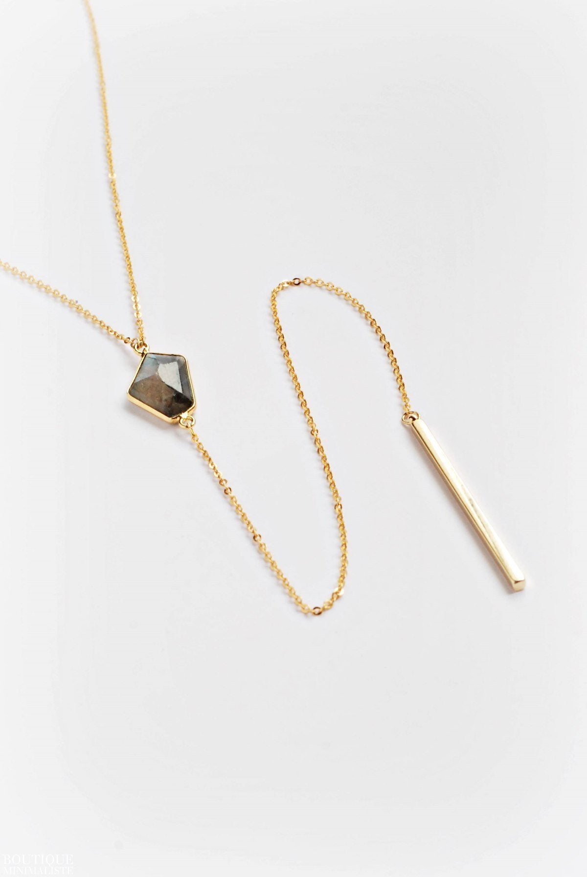 Precious Stones Lariat Necklaces - Boutique Minimaliste has waterproof, durable, elegant and vintage inspired jewelry