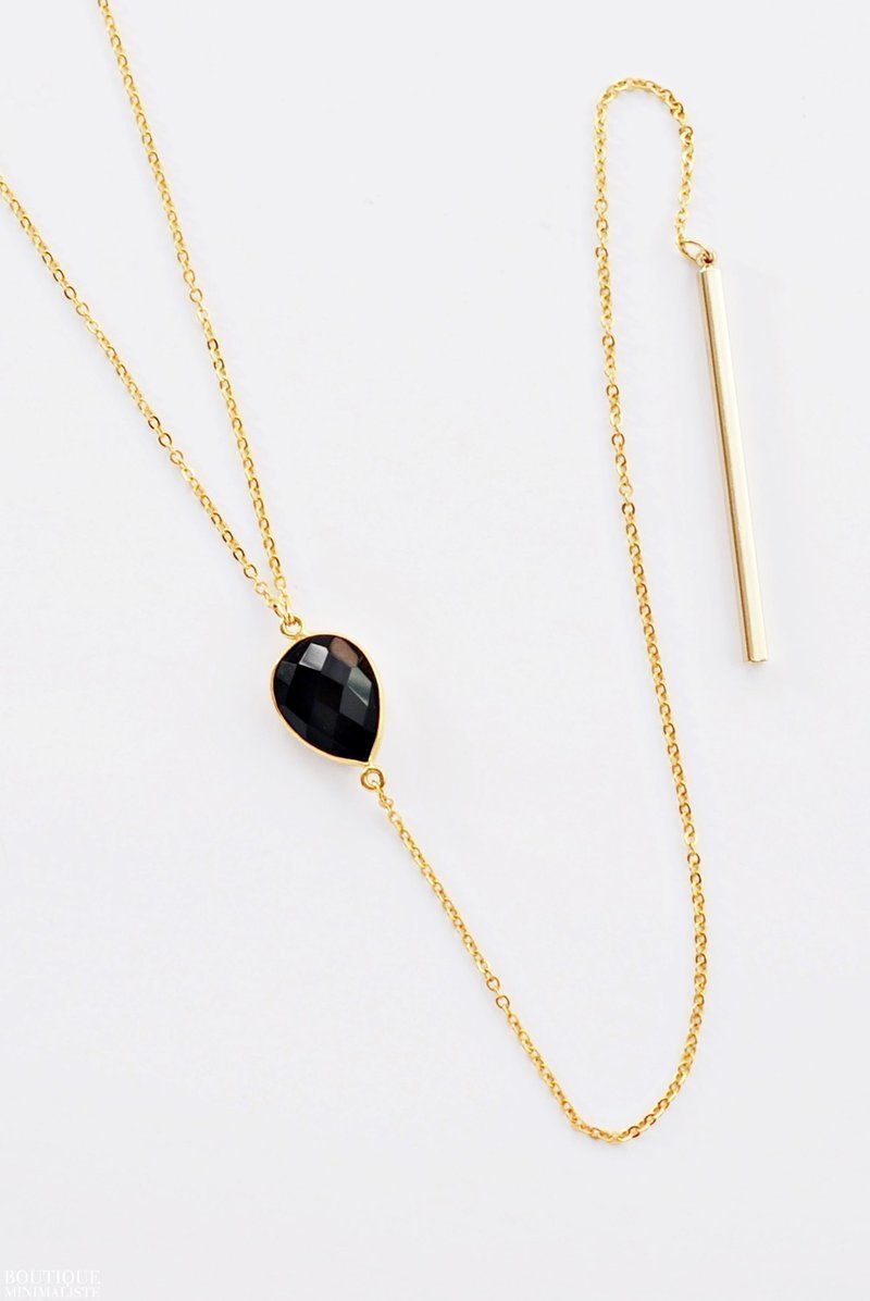 Precious Stones Lariat Necklaces - Boutique Minimaliste has waterproof, durable, elegant and vintage inspired jewelry