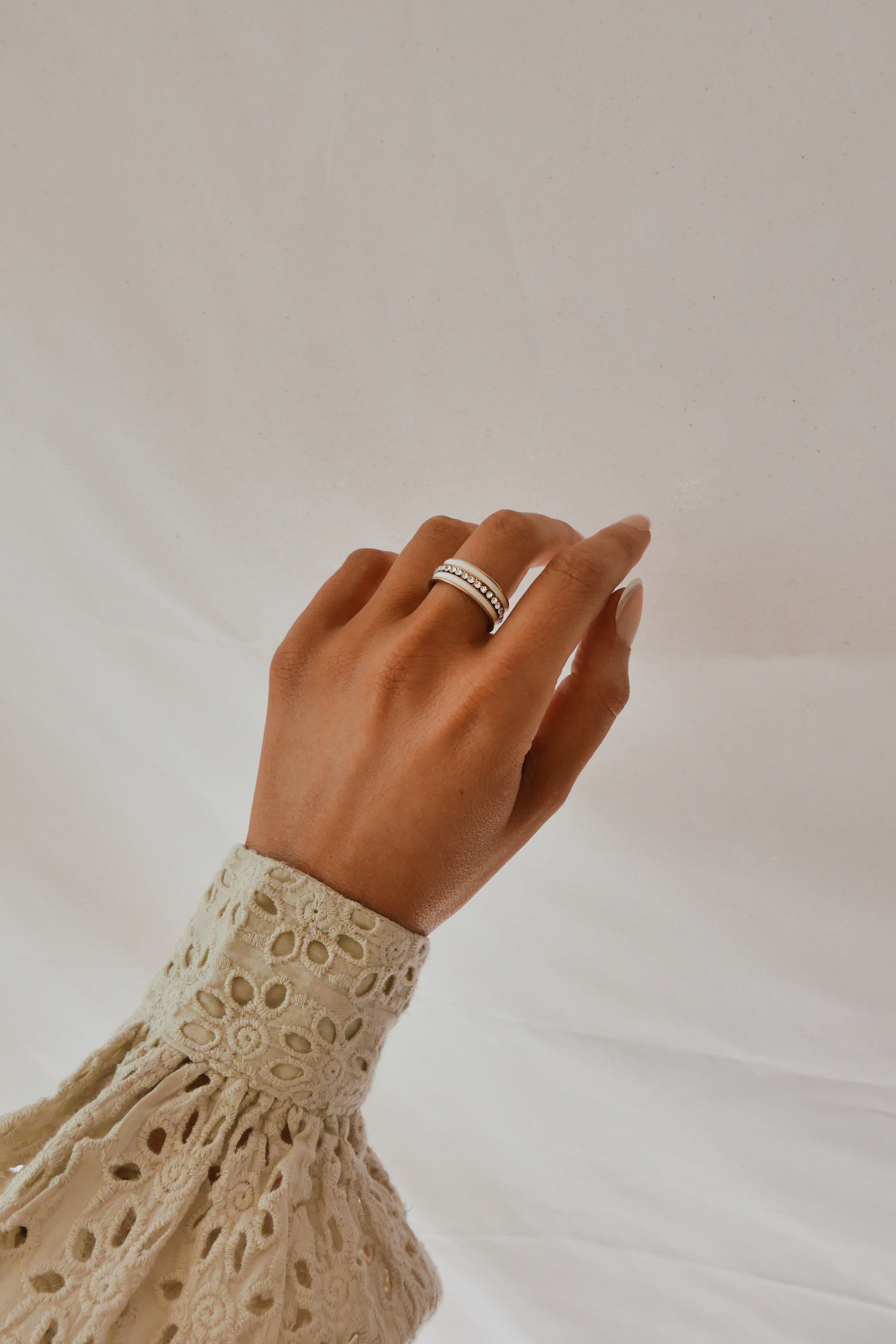 Salento Ring - White - Boutique Minimaliste has waterproof, durable, elegant and vintage inspired jewelry