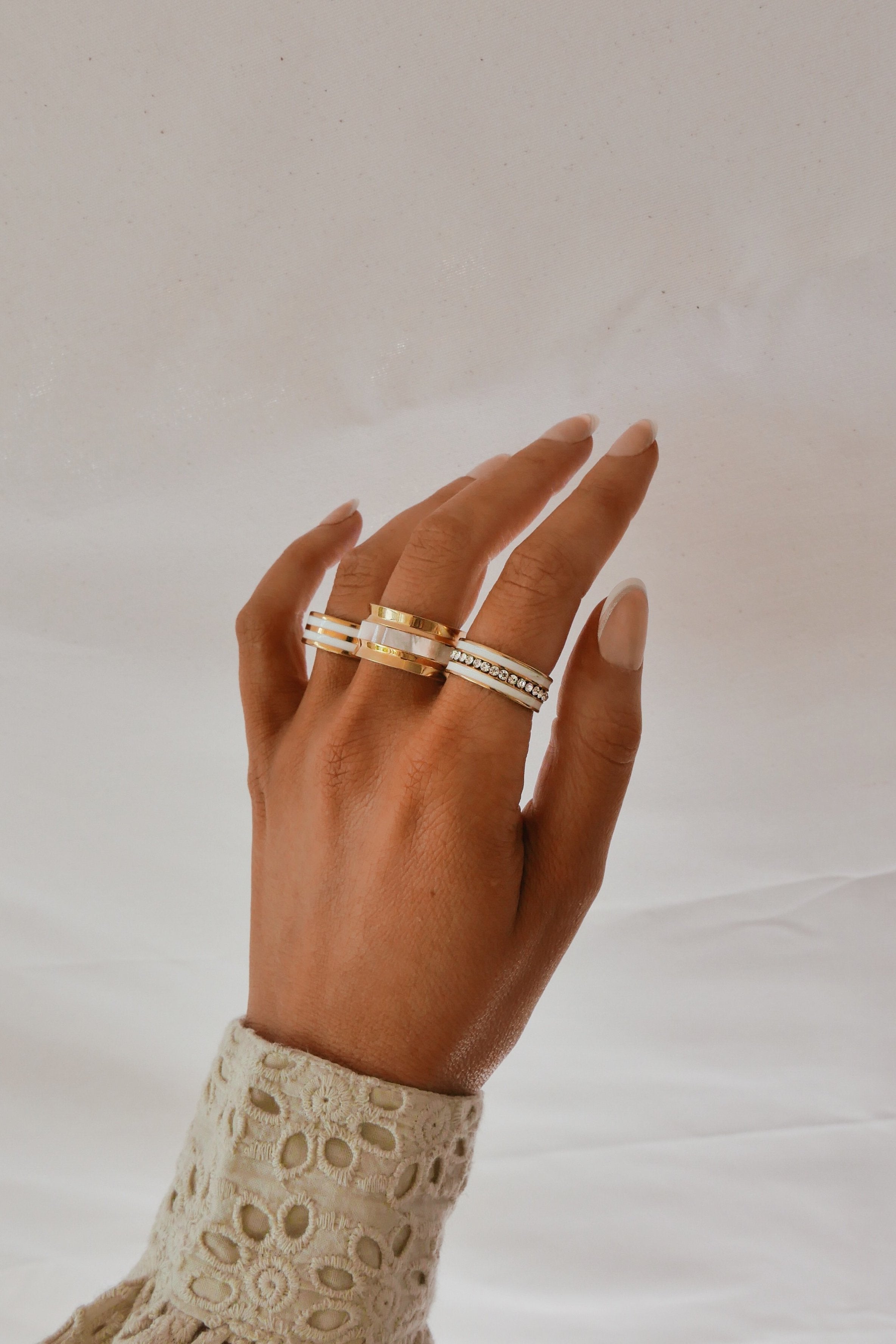 Sardegna Ring - White - Boutique Minimaliste has waterproof, durable, elegant and vintage inspired jewelry