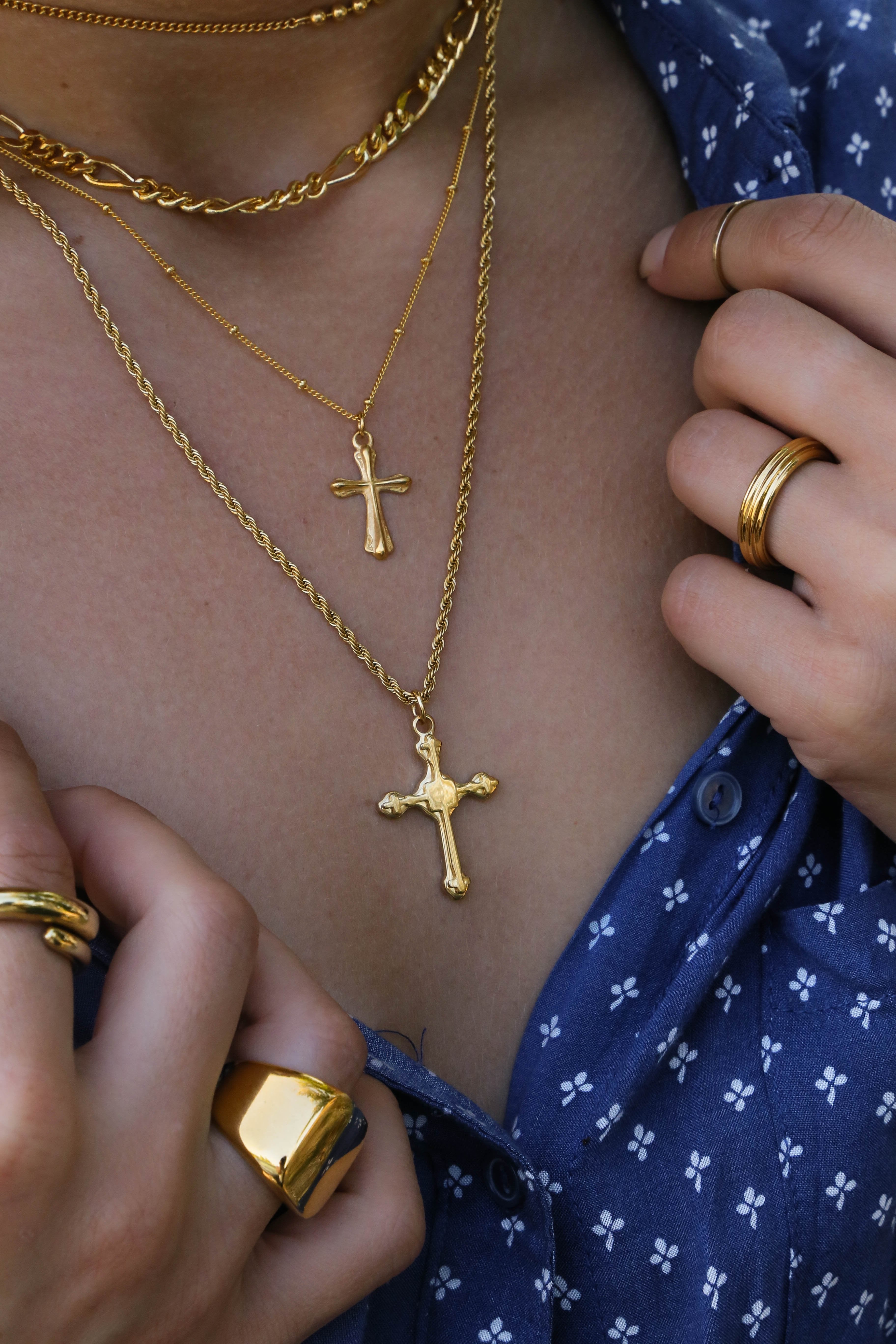 Statement Cross Necklace - Boutique Minimaliste has waterproof, durable, elegant and vintage inspired jewelry