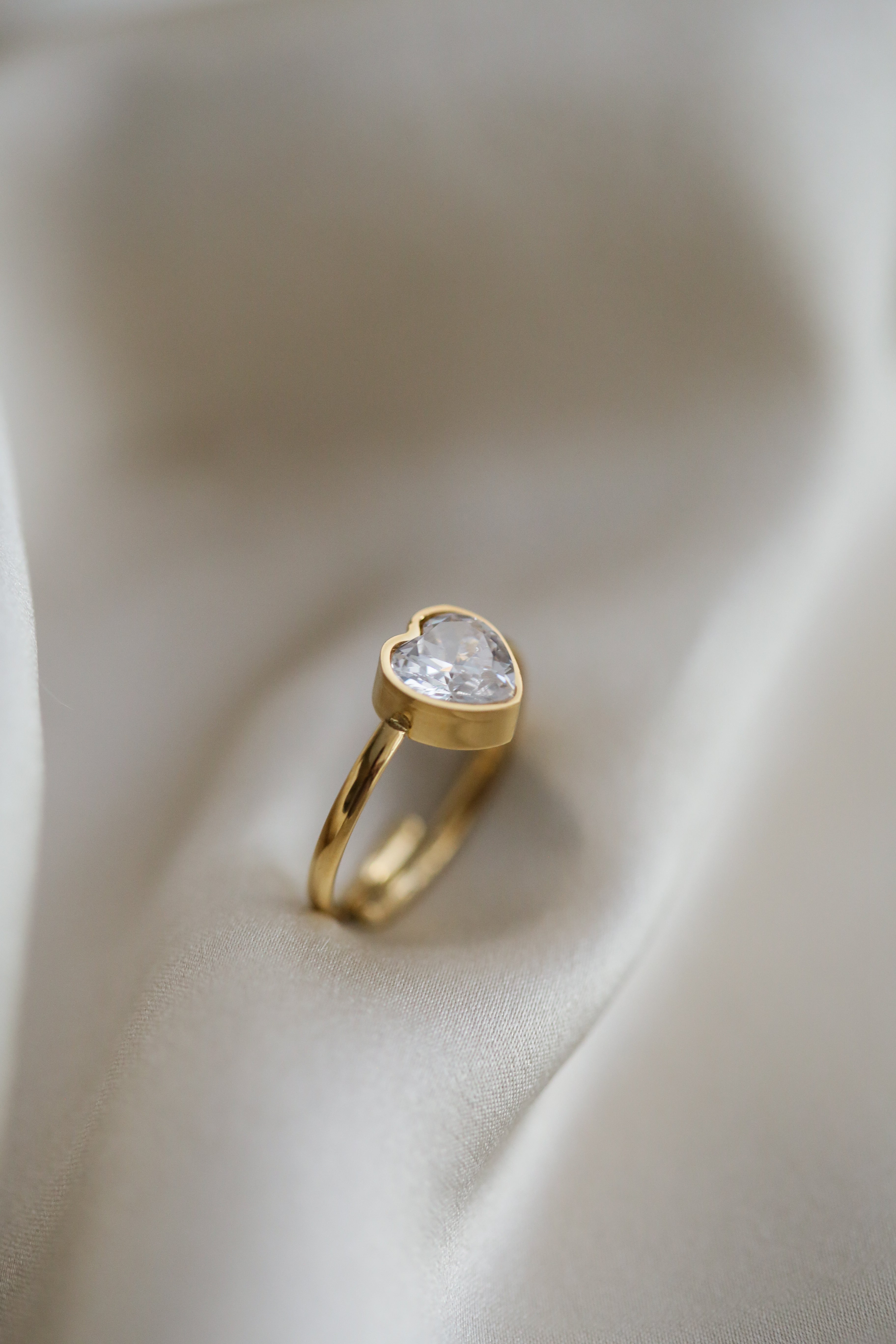 The Heart - Shaped Cubic Zirconia Ring - Boutique Minimaliste has waterproof, durable, elegant and vintage inspired jewelry