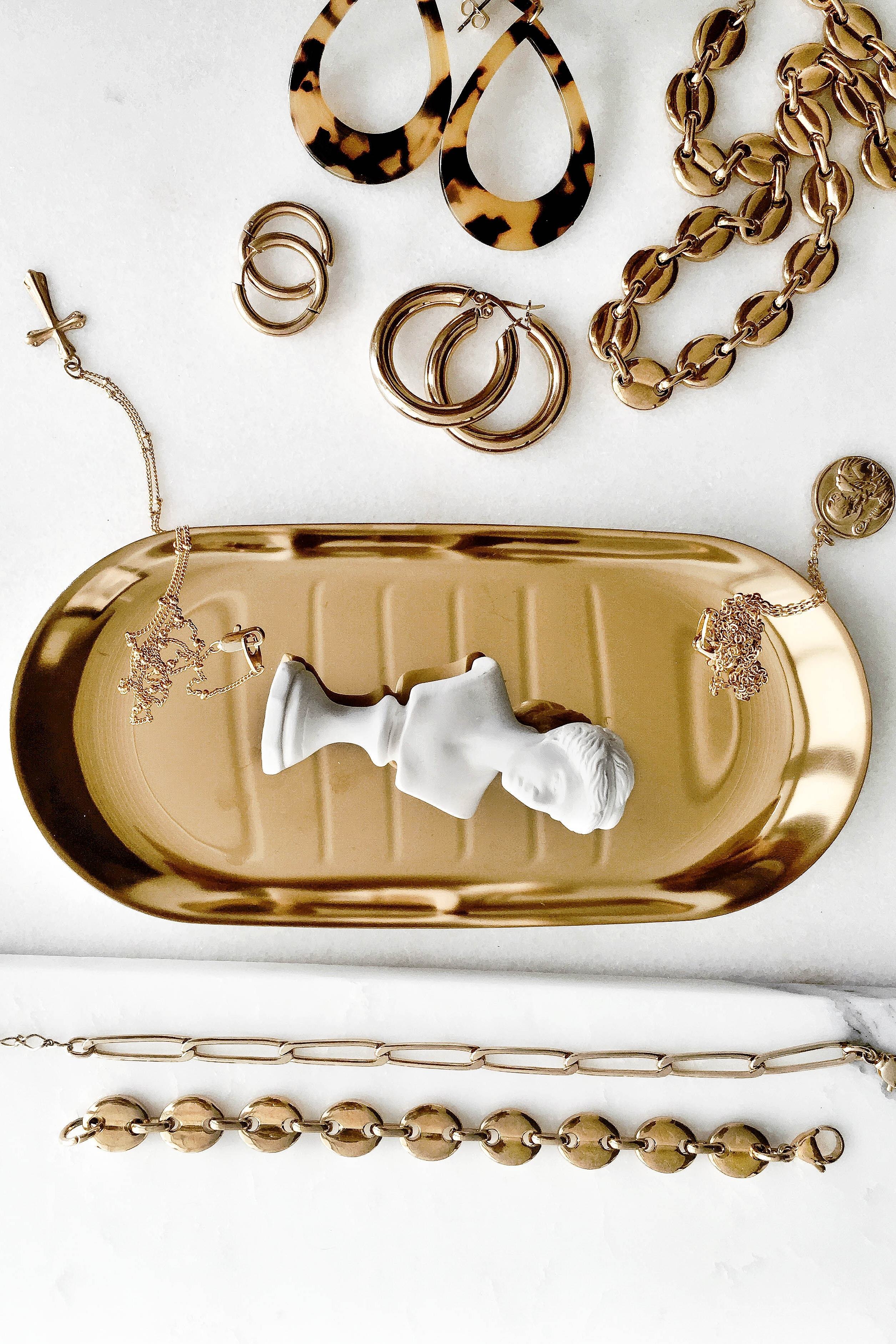 Trinket Dish - Gold - has waterproof, durable, elegant and vintage inspired jewelry