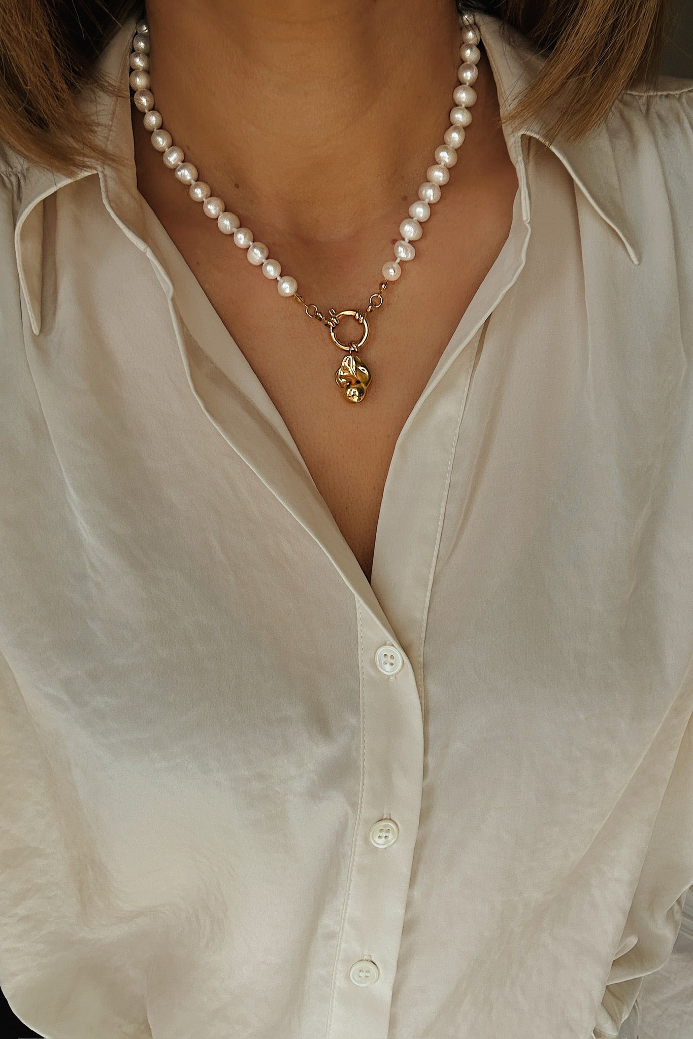 Authentic Culture Organic Pearl Necklace 26in