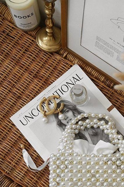 Vintage Pearl Hoops