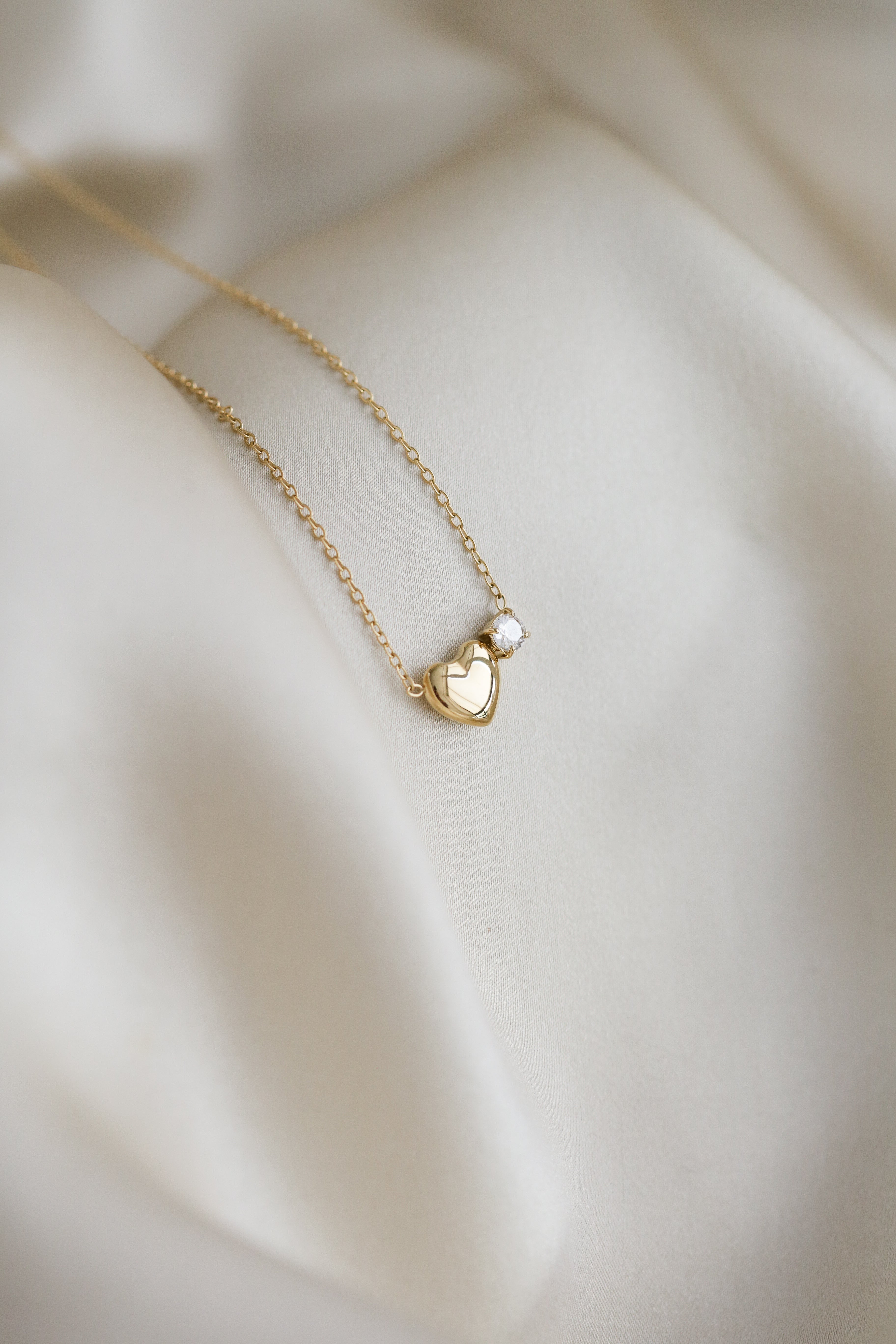 The Heart - Single Cubic Zirconia Necklace