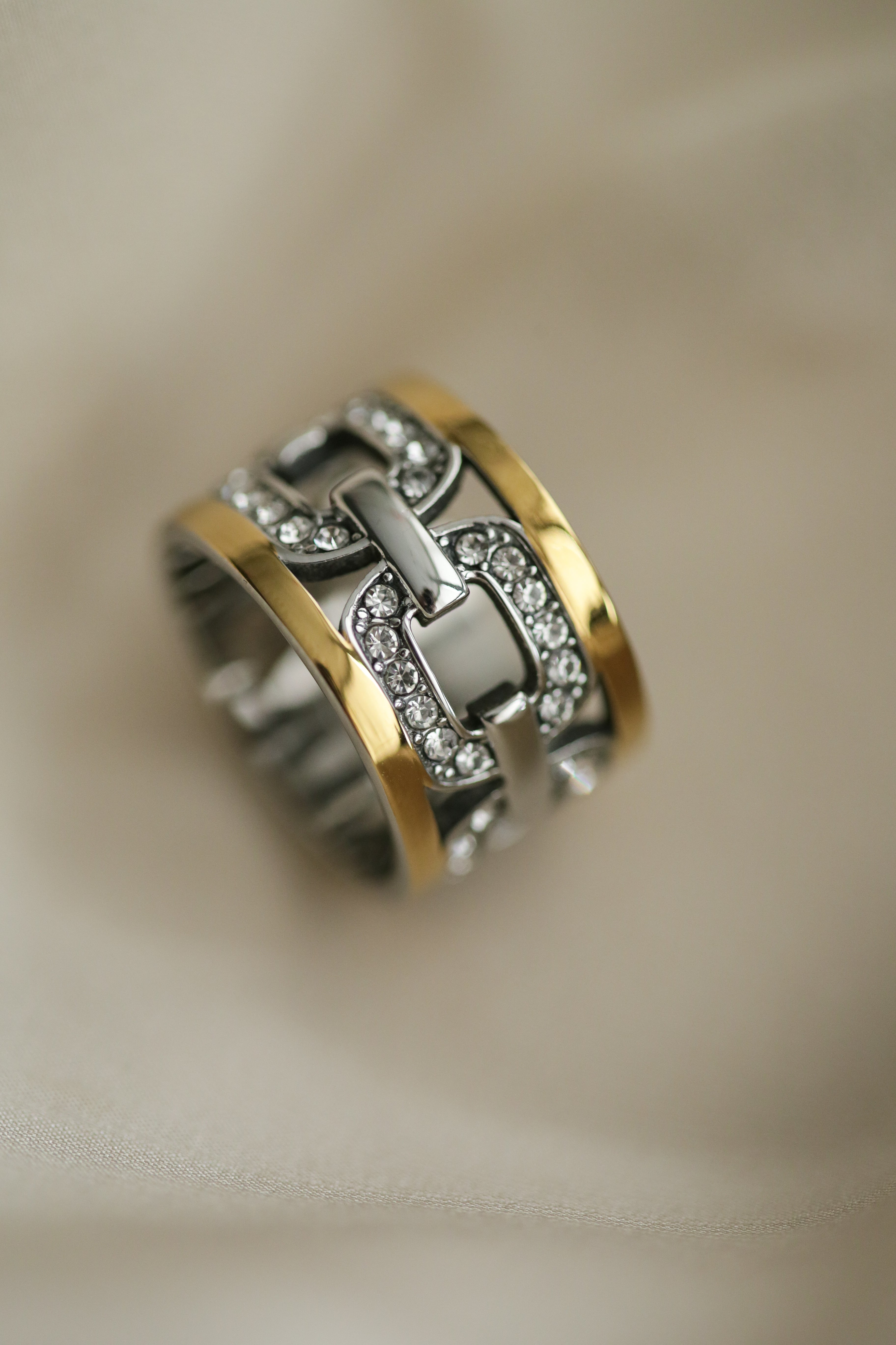 Two Tone Link Ring